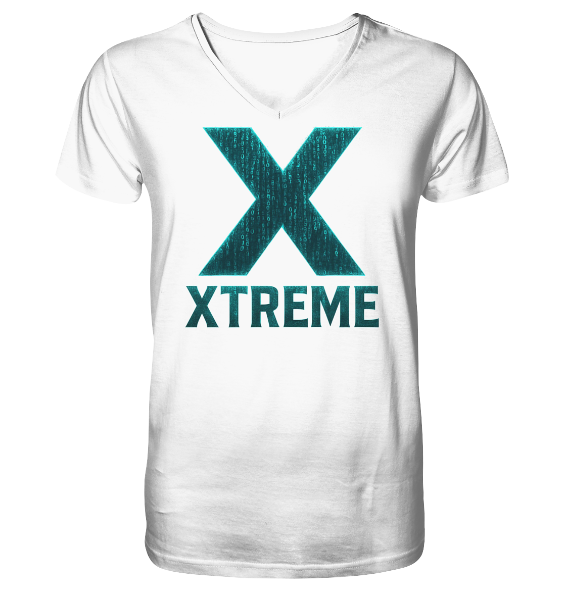 Neon Cyber V-Ausschnitt-Shirt Unisex – Cyber X - XTREME Vision – Weiß – S