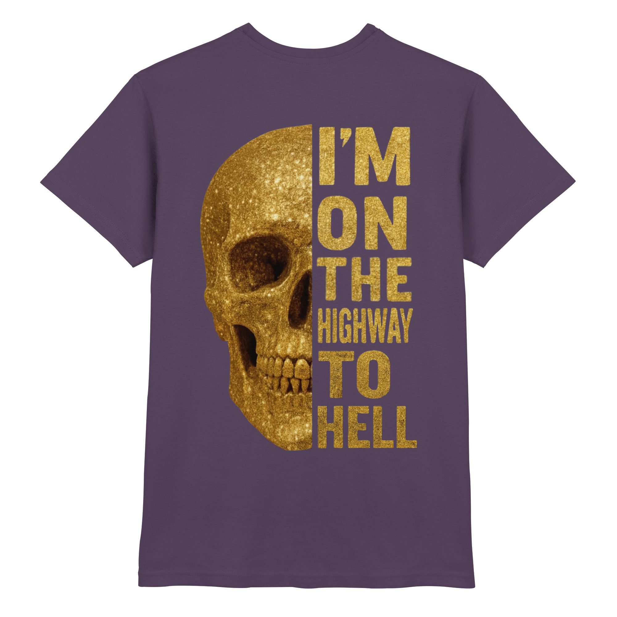 Totenkopf T-Shirt Unisex – X - Highway to hell – Violett – XS