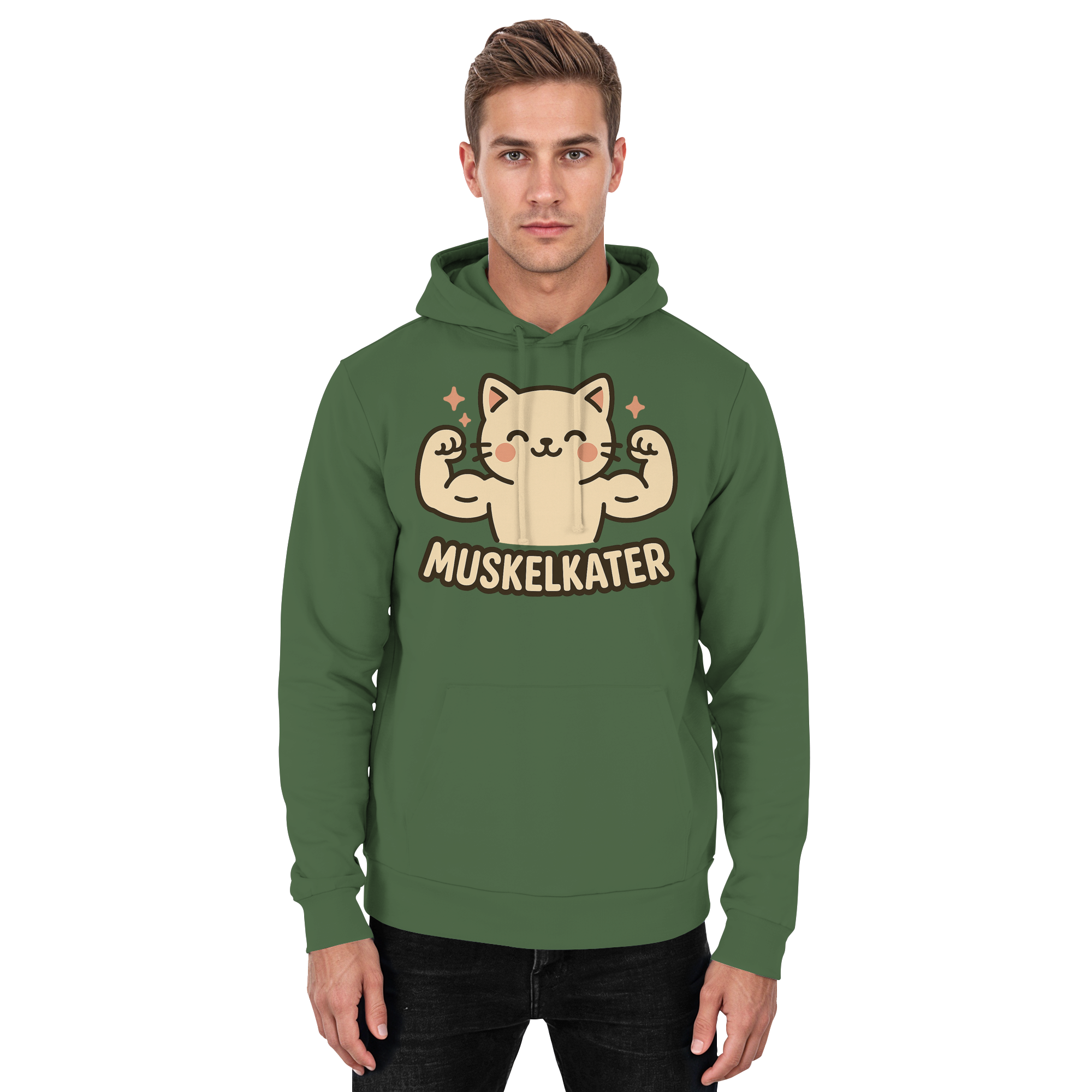 Muskelkater - Hoodie / Kapuzenpullover | Fitness Katze Gym Anime - Picture 11 of 25