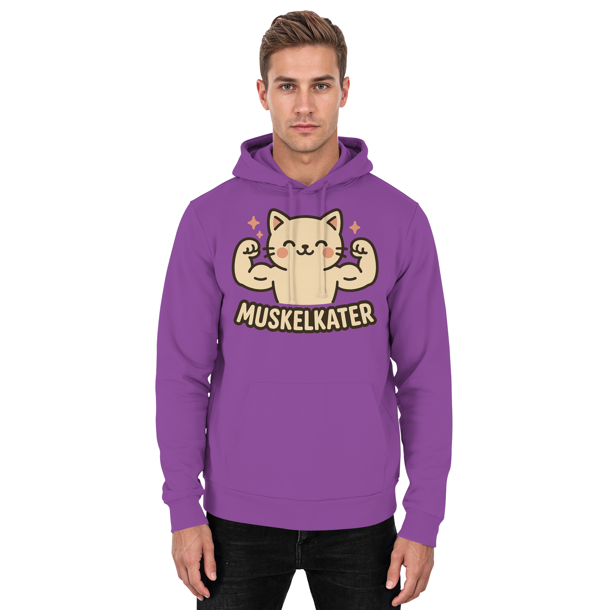 Muskelkater - Hoodie / Kapuzenpullover | Fitness Katze Gym Anime - Picture 22 of 25