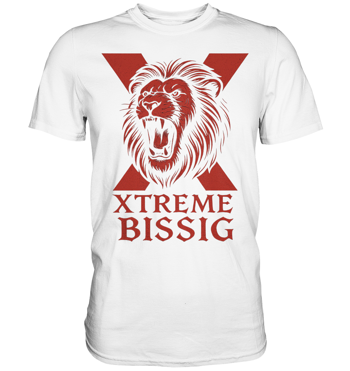 Bissig T-Shirt Unisex – XTREME BISSIG RED – Weiß – XS