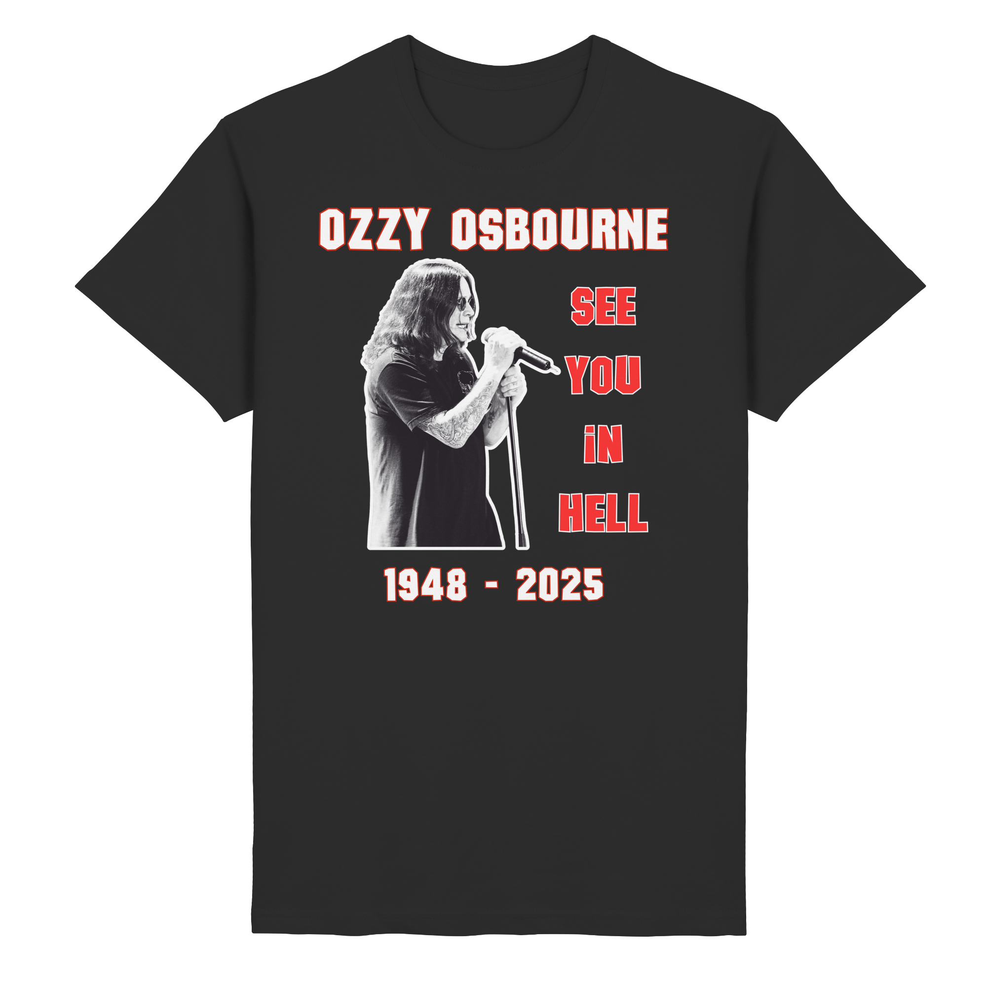 Ozzy Osbourne - T-Shirt Black Sabbath Heavy Metal, See you in Hell