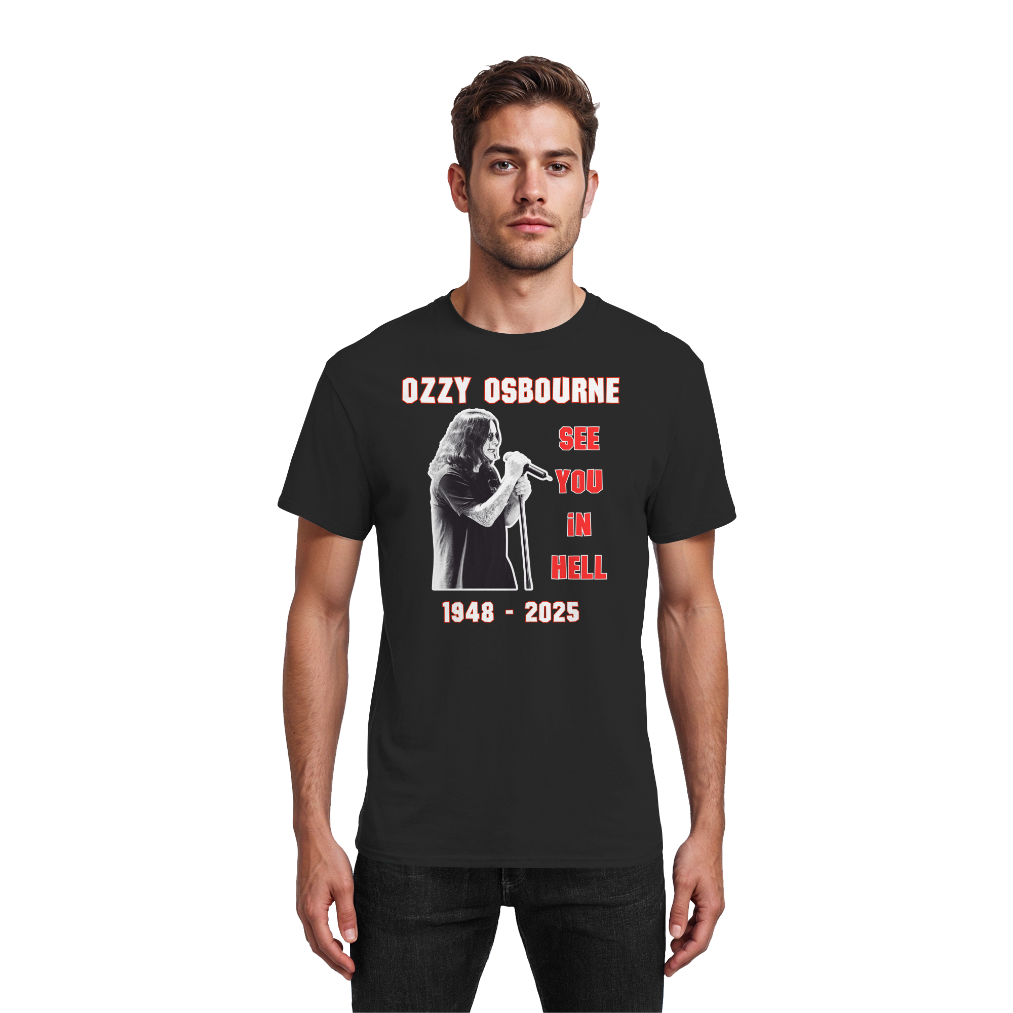 Ozzy Osbourne - T-Shirt Black Sabbath Heavy Metal, See you in Hell