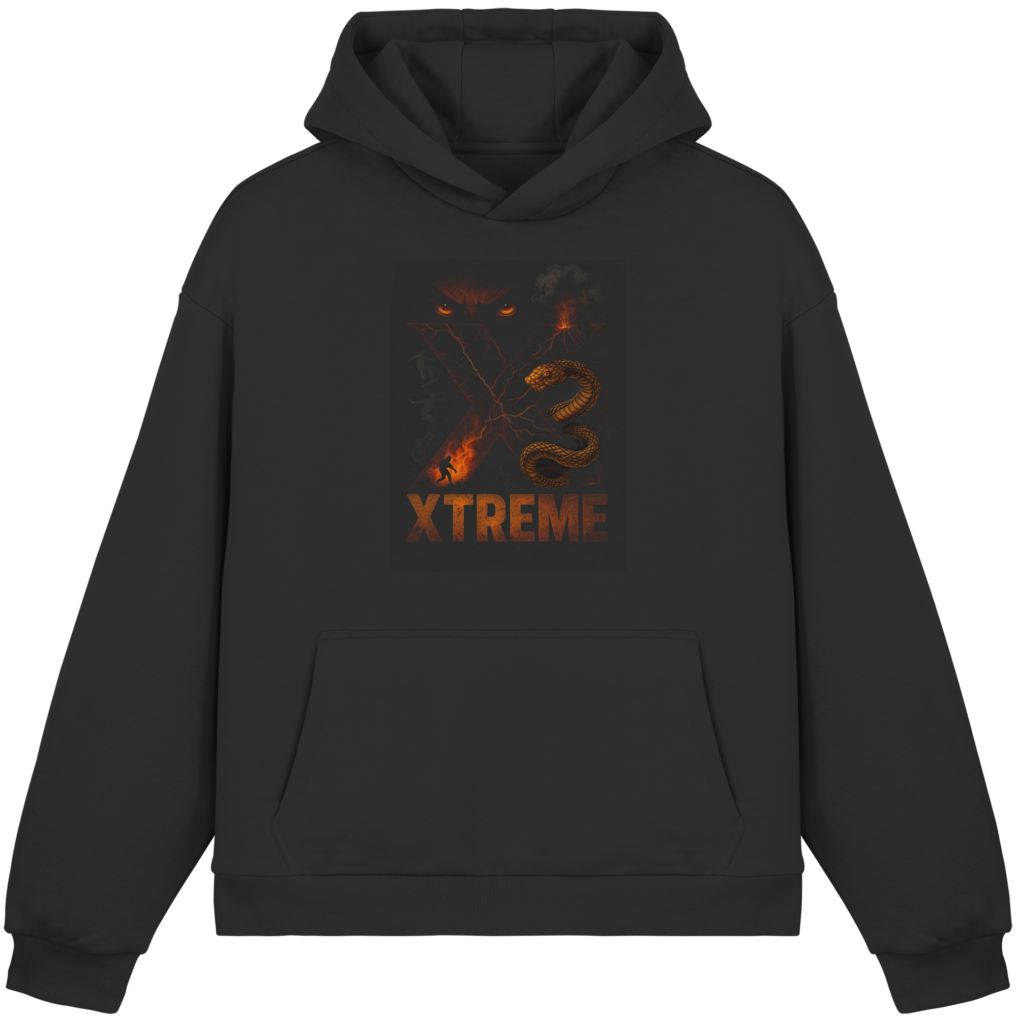 Kapuzenpullover Unisex – XTREME Instinct - Dark Fusion Edition – Schwarz – S