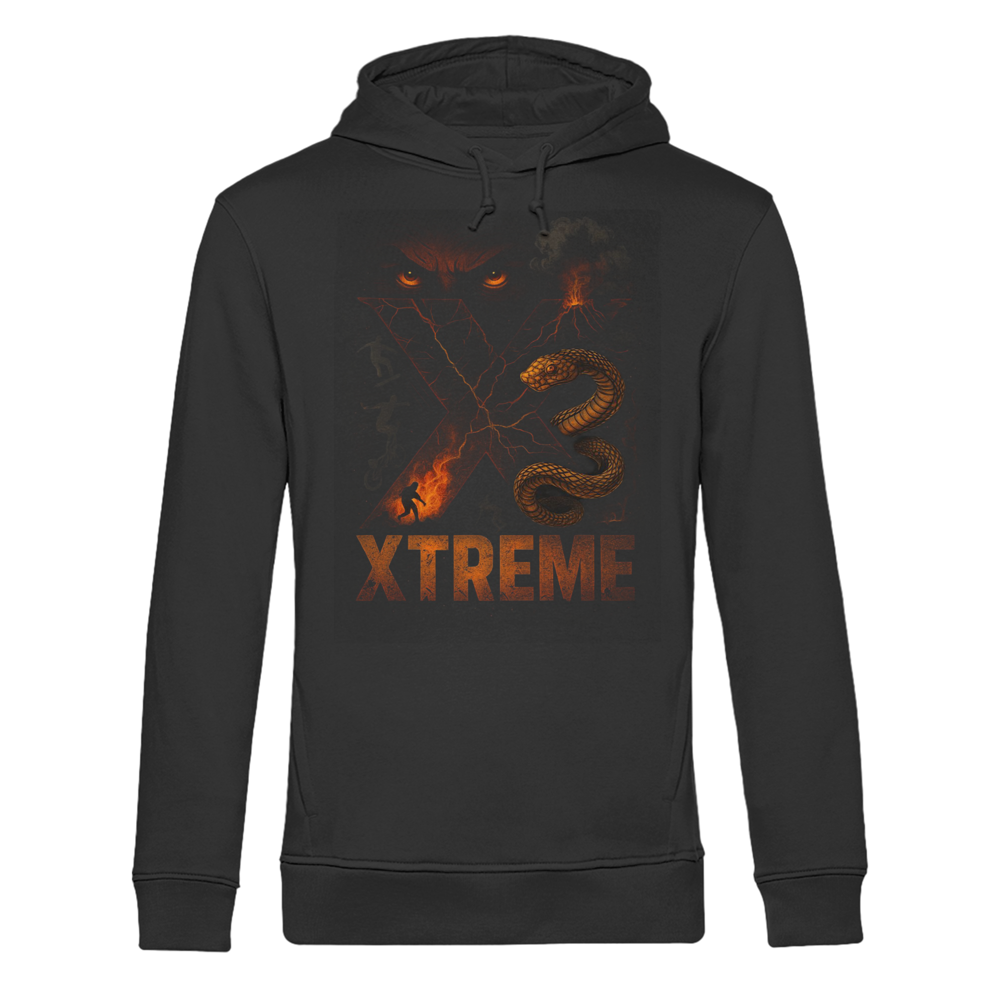 Kapuzenpullover Unisex – XTREME Instinct - Dark Fusion Edition – Schwarz Pure – S