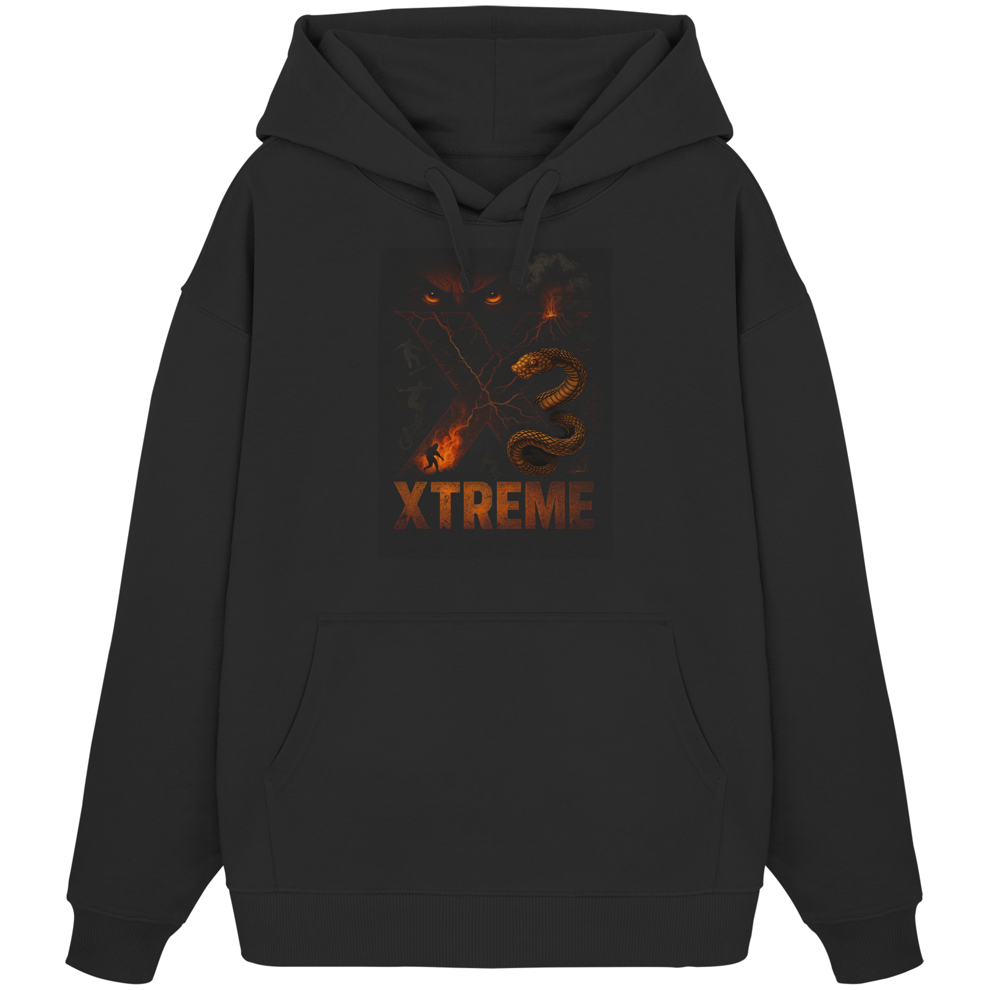 Kapuzenpullover Unisex – XTREME Instinct - Dark Fusion Edition – Schwarz – XS