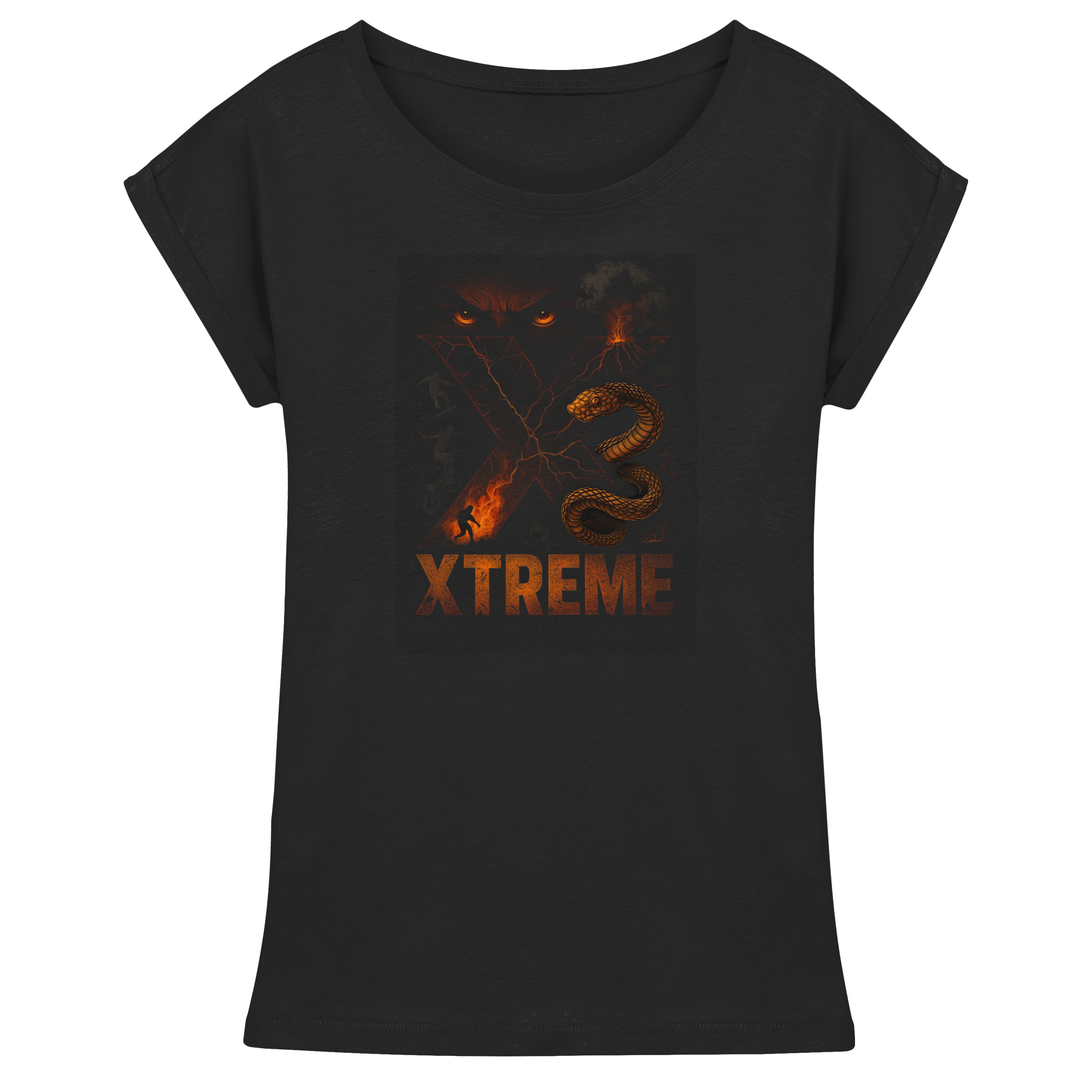 Damen T-Shirt – XTREME Instinct - Dark Fusion Edition – Schwarz – XS