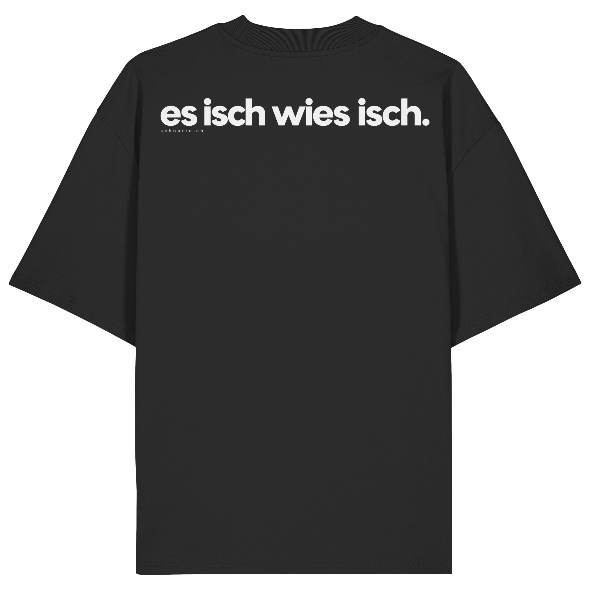 es isch wies isch Oversized Organic Tee – T-Shirt mit Print
