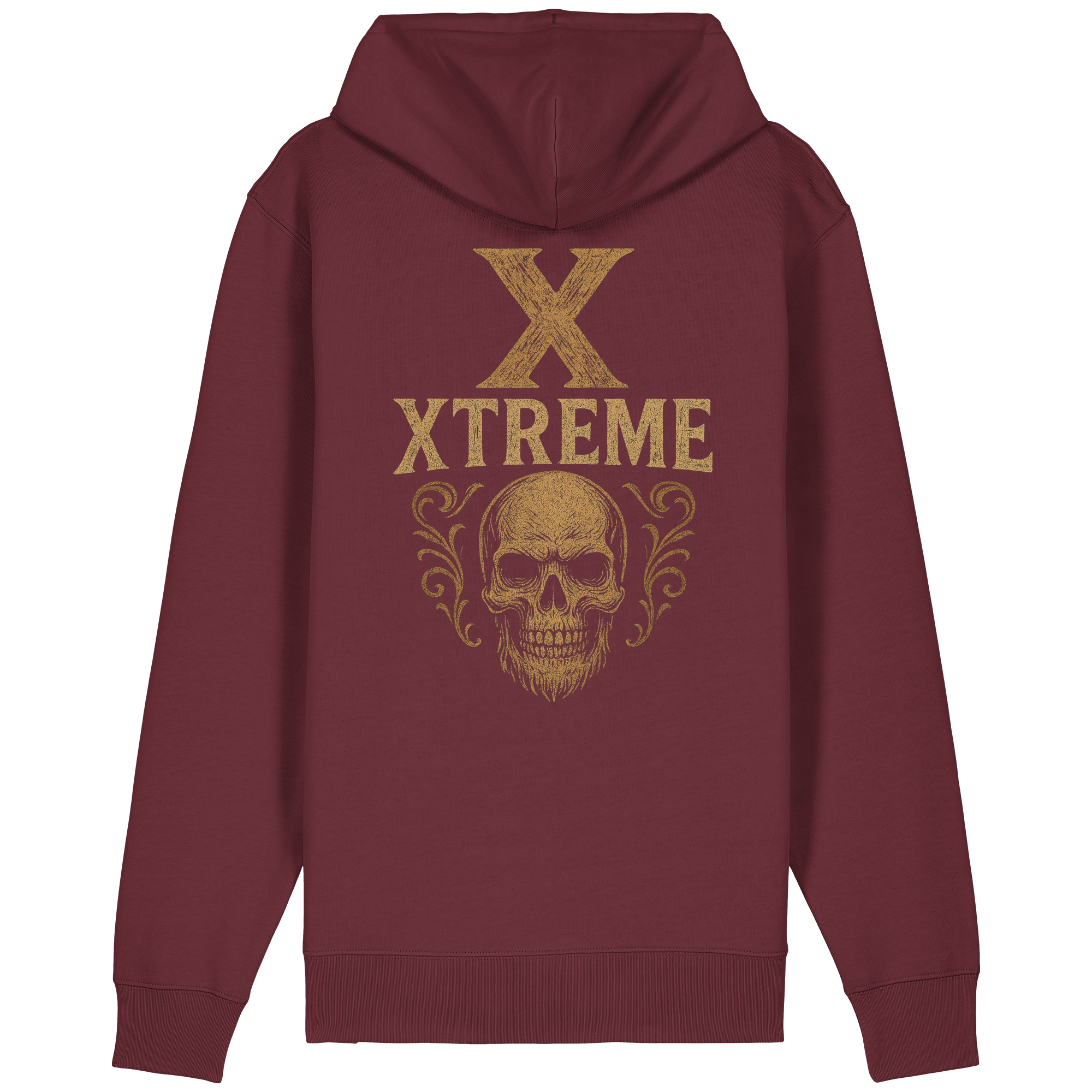 Totenkopf Wurzeln T-Shirt Unisex – XTREME Skull Roots – Bordeauxrot – XS
