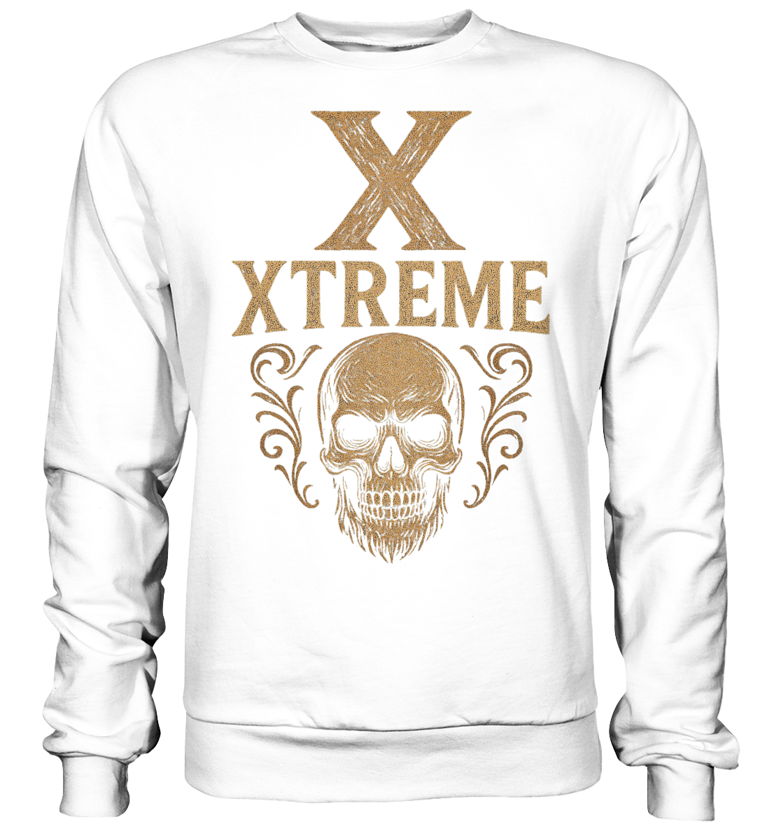Totenkopf Wurzeln Sweatshirt Unisex – XTREME Skull Roots – Arctic Weiß – XS