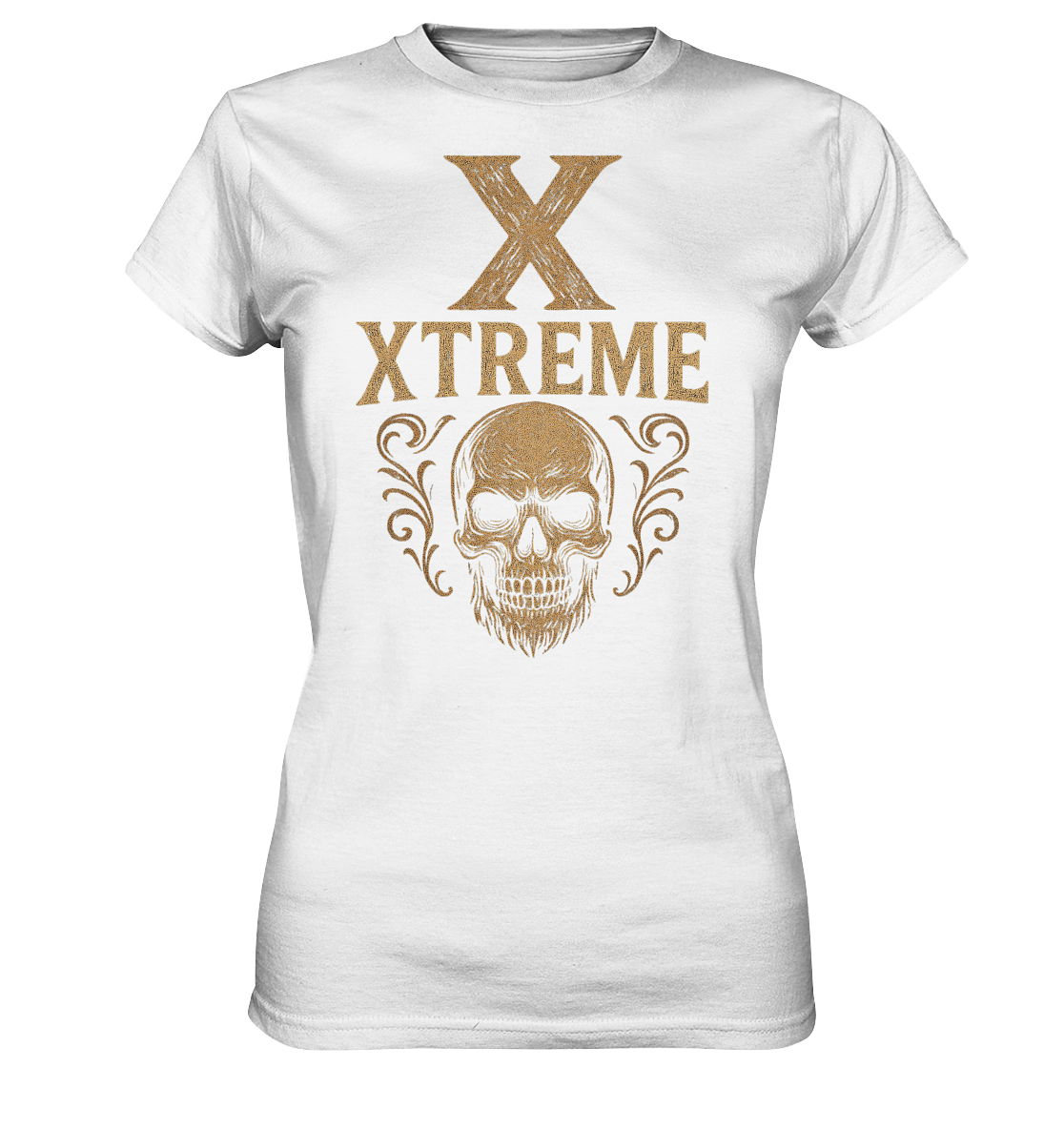 Totenkopf Wurzeln Damen T-Shirt – XTREME Skull Roots – Weiß – XS
