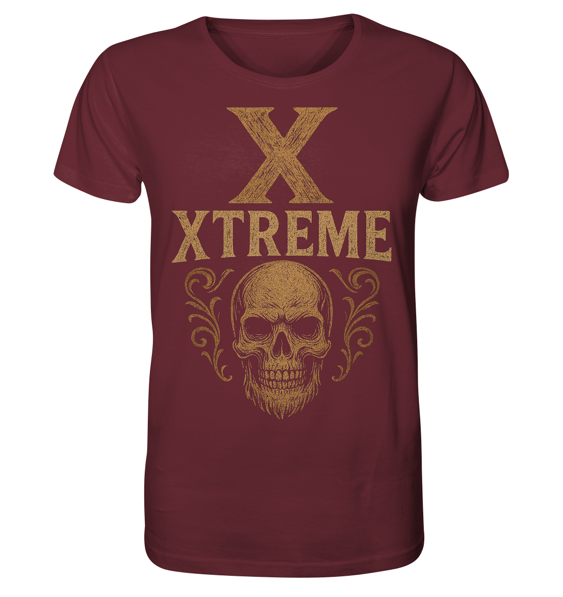 Totenkopf Wurzeln T-Shirt Unisex – XTREME Skull Roots – Bordeauxrot – S