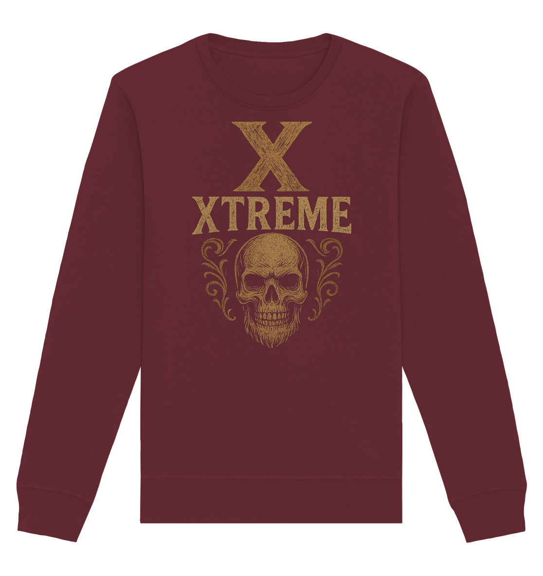 Totenkopf Wurzeln Sweatshirt Unisex – XTREME Skull Roots – Bordeauxrot – S