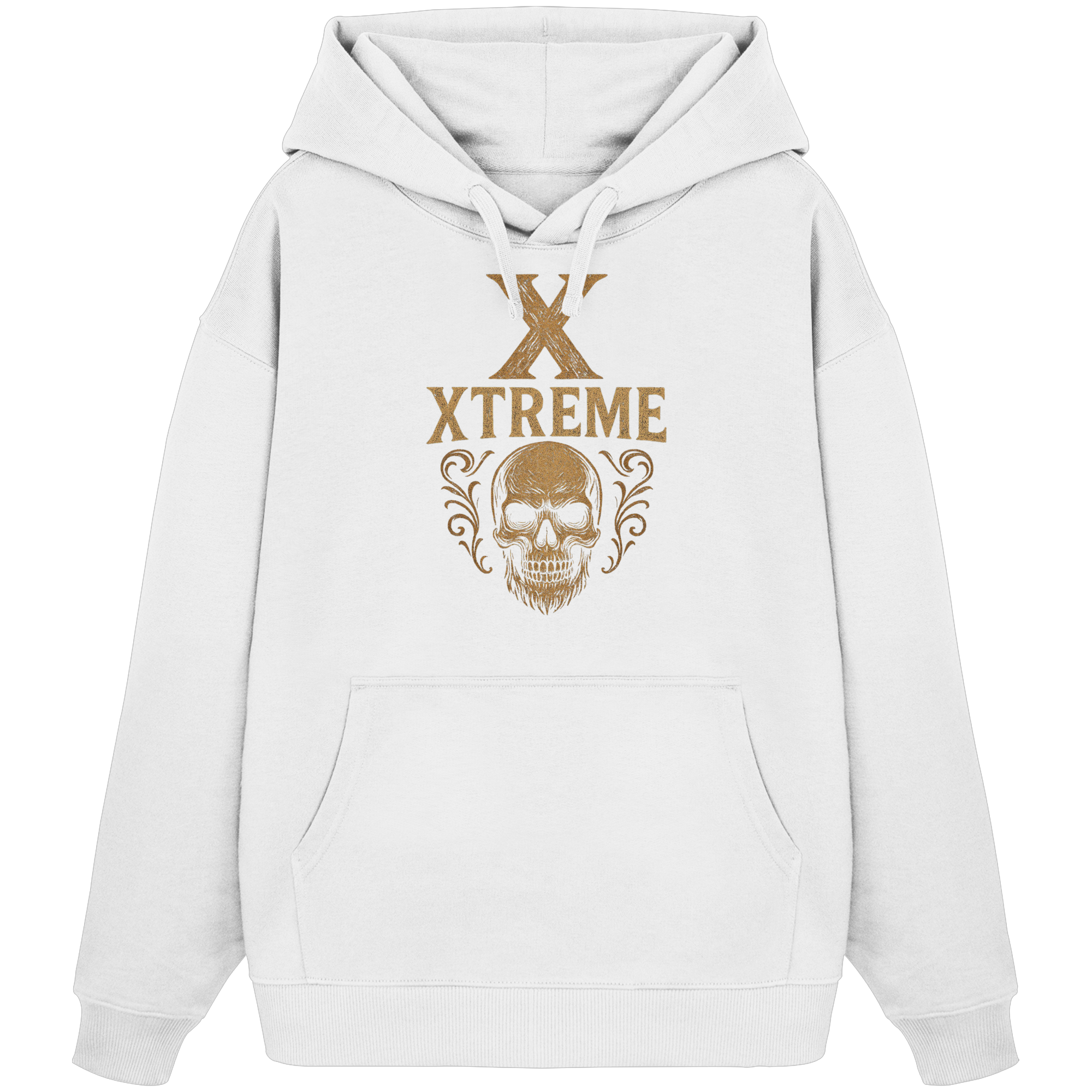 Totenkopf Wurzeln Kapuzenpullover Unisex – XTREME Skull Roots – Weiß – S