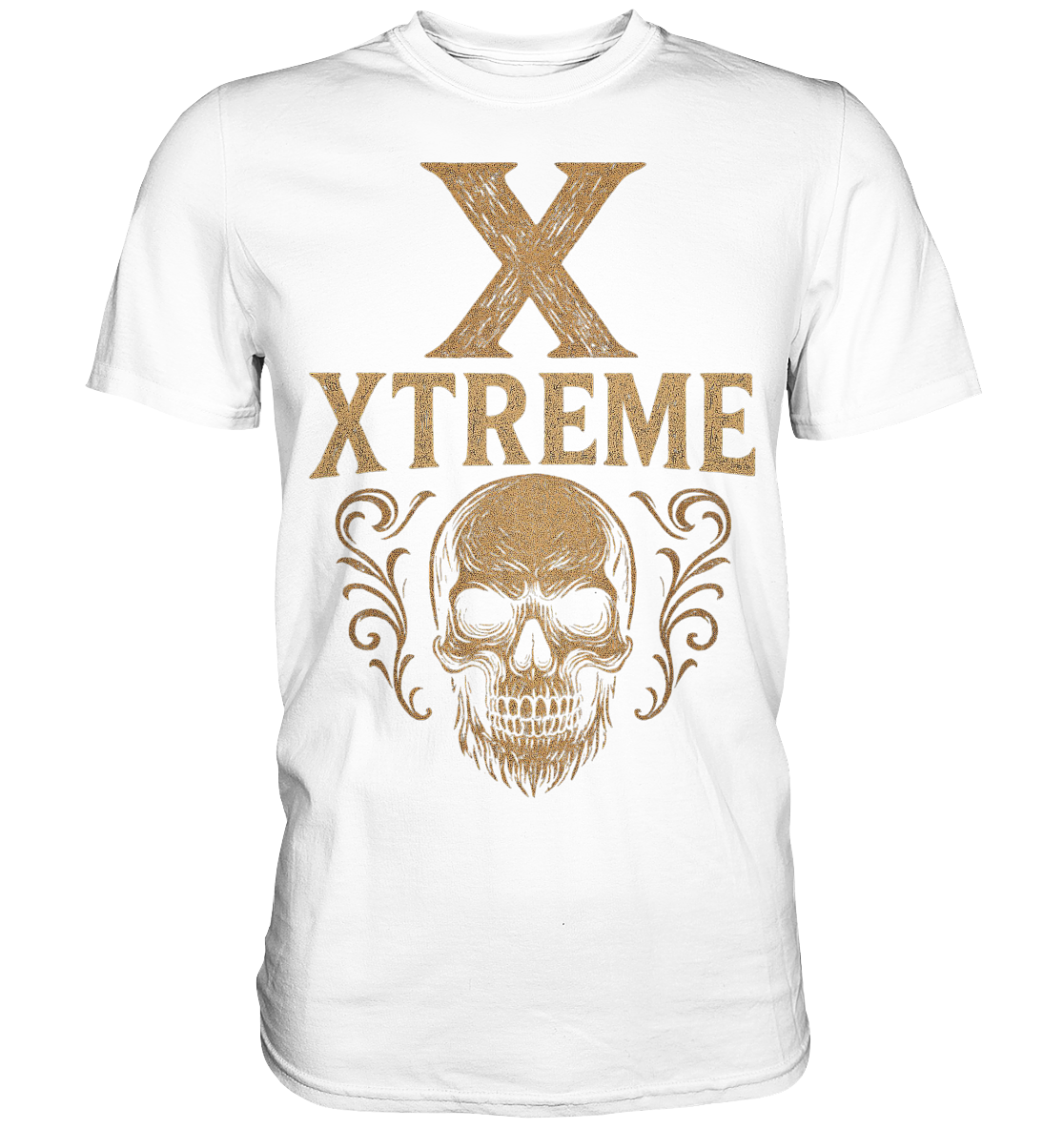 Totenkopf Wurzeln T-Shirt Unisex – XTREME Skull Roots – Weiß – S