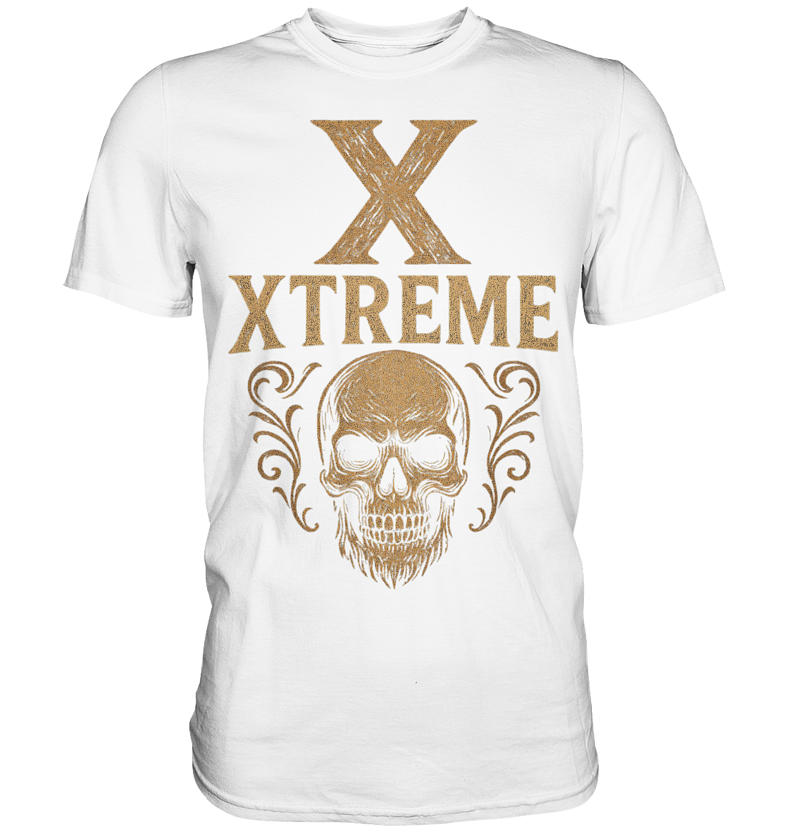 Totenkopf Wurzeln T-Shirt Unisex – XTREME Skull Roots – Weiß – XS