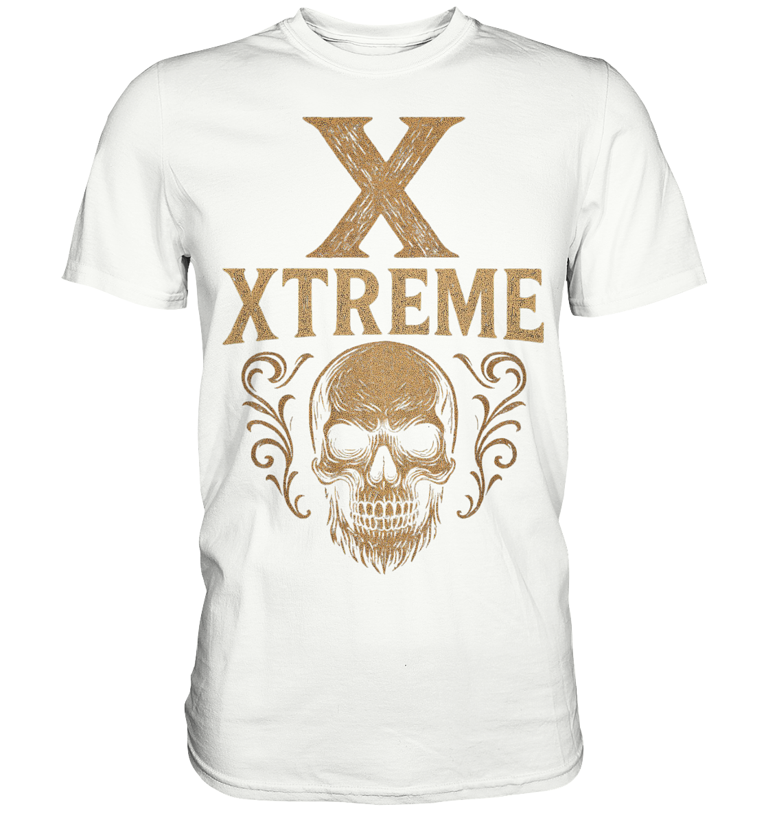 Totenkopf Wurzeln T-Shirt Unisex – XTREME Skull Roots – Weiß – XS