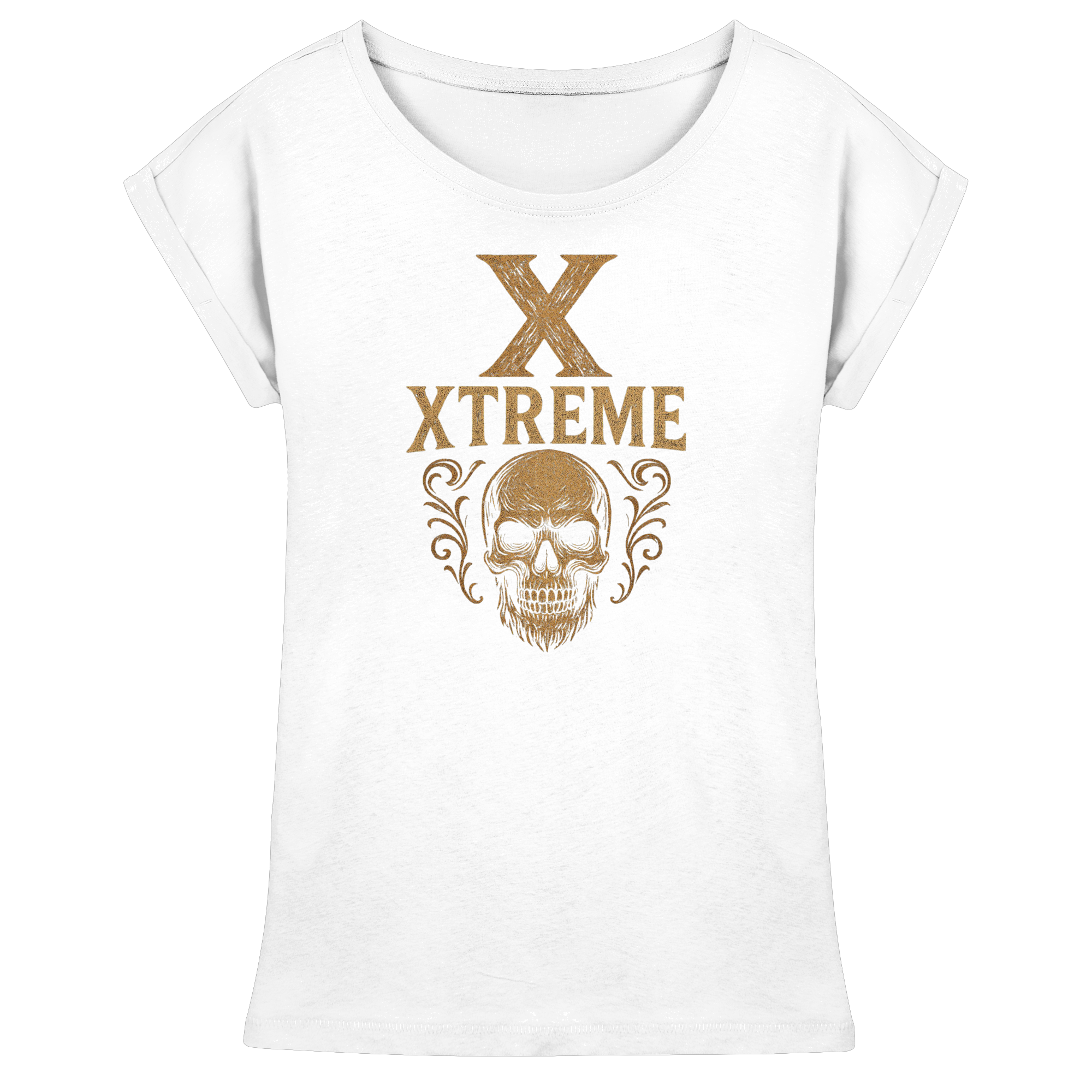 Totenkopf Wurzeln Damen T-Shirt – XTREME Skull Roots – Weiß – XS