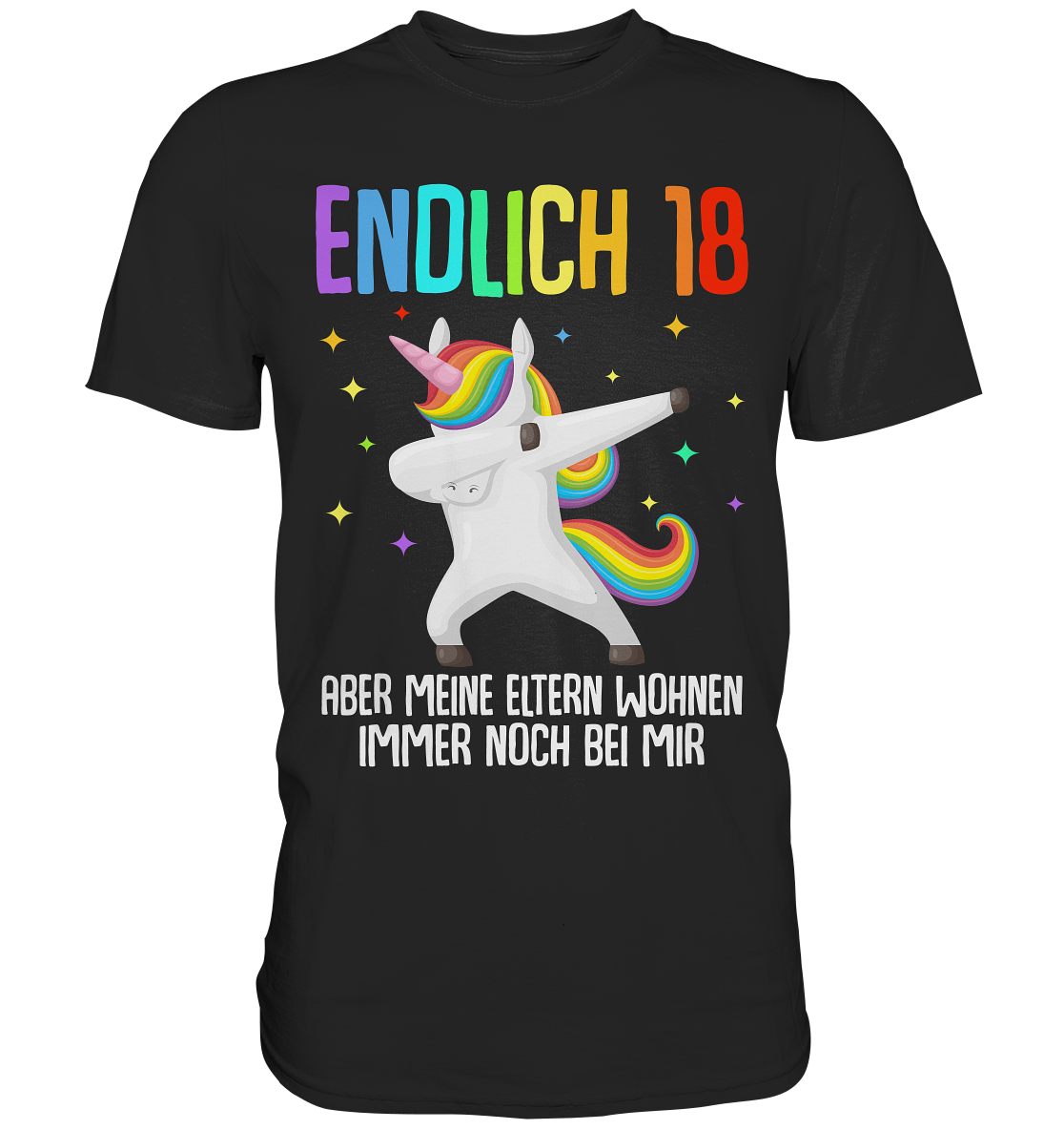 Shirtracer T-Shirt Damen „Als Gott Mich Vor 18 Jahren Schuf Grinste Er“ – Lustiges Einhorn-Motiv Zum 18. Geburtstag