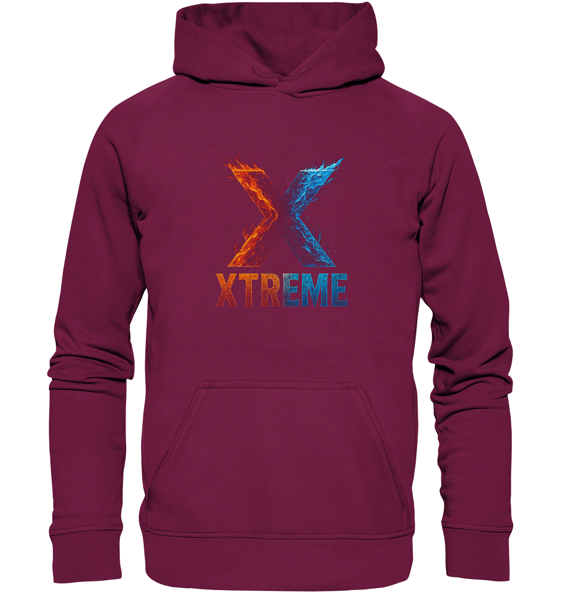 Feuer & Eis Kapuzenpullover Unisex – Xtreme - Feuer & Eis Edition – Bordeauxrot – XS