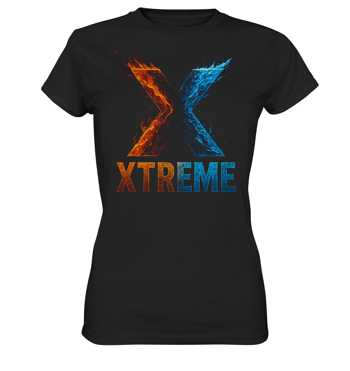 Feuer & Eis Damen T-Shirt – Xtreme - Feuer & Eis Edition – Schwarz – XS
