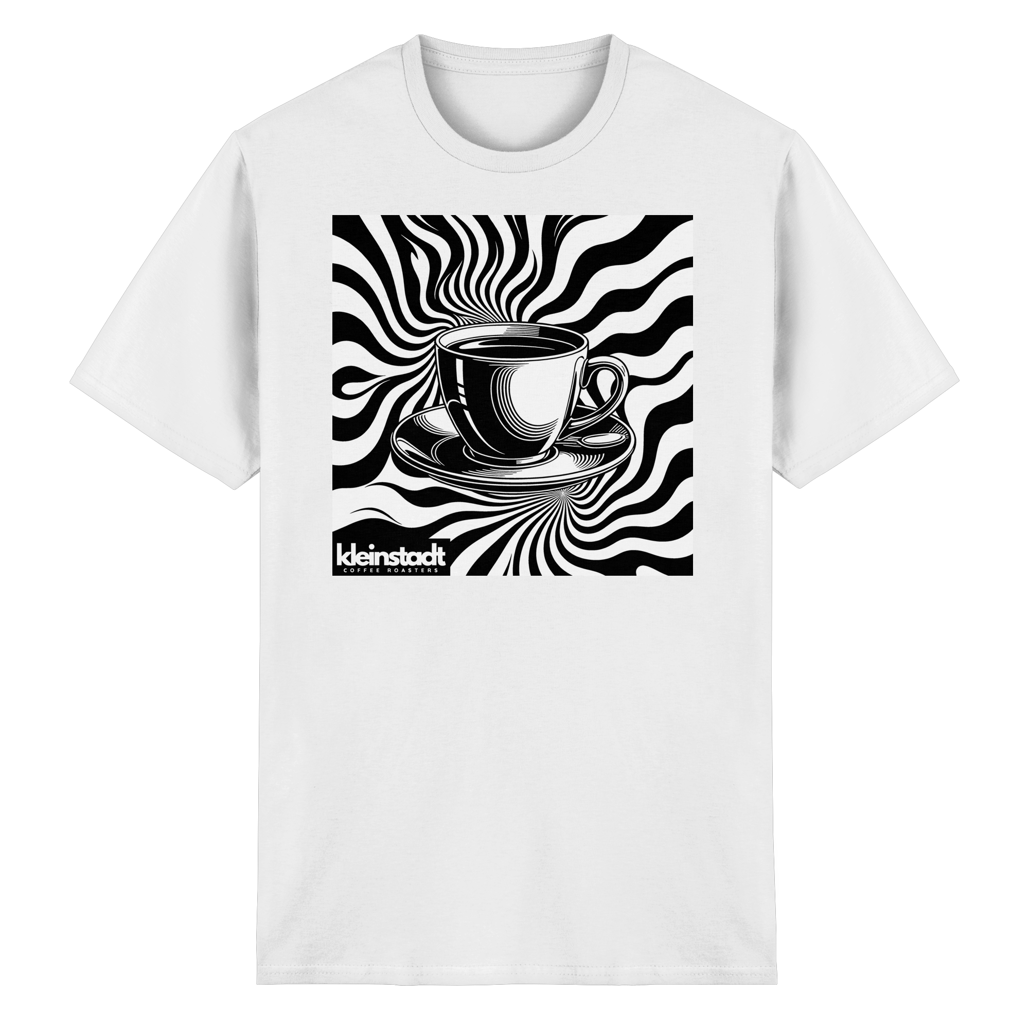 Coffee Cup Zebra Tee – White