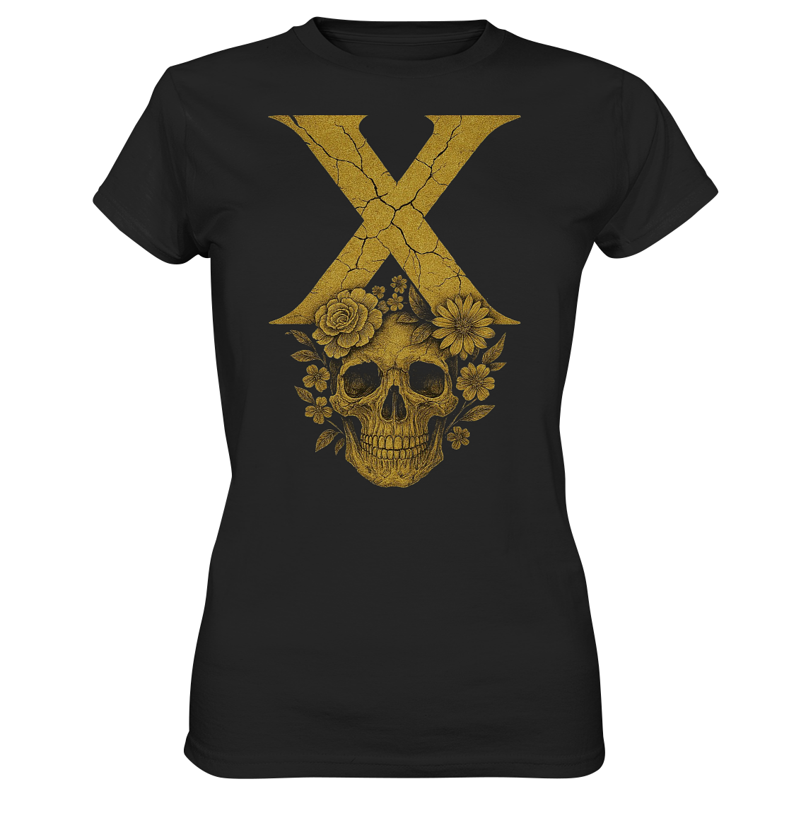 Blumen Damen T-Shirt – XTREME FLOWER – Schwarz – XS
