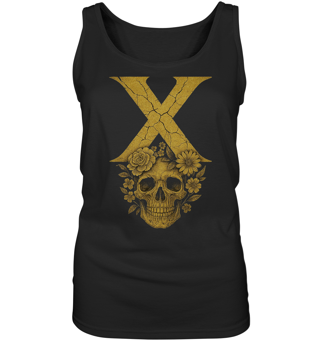 Blumen Damen Tanktop – XTREME FLOWER – Schwarz – S