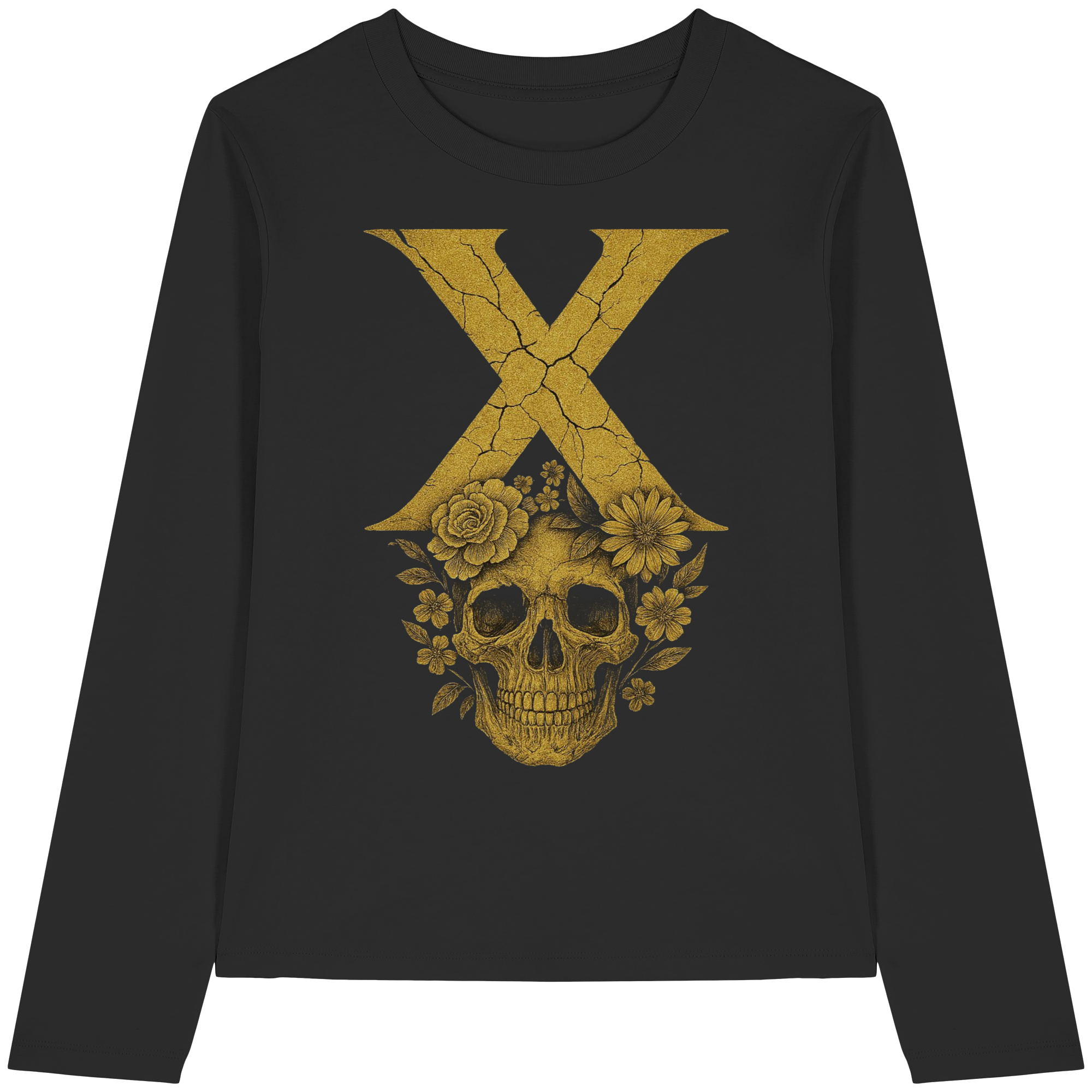 Blumen Damen T-Shirt – XTREME FLOWER – Schwarz – XS