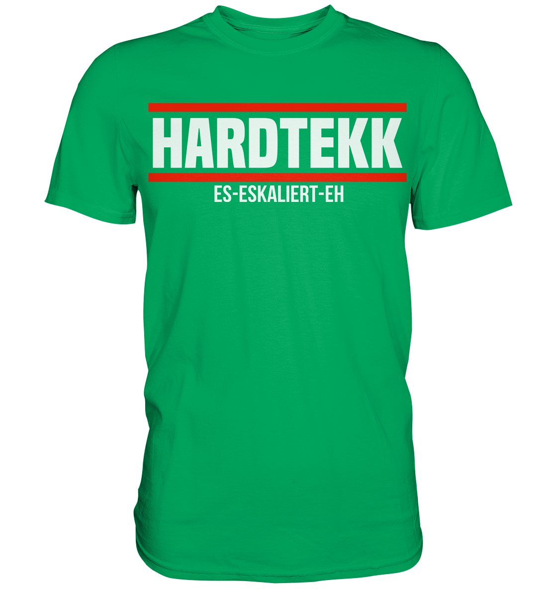 Hardtekk Outfit – Es eskaliert eh Festival Techno - Premium Shirt - Bild 4 von 10