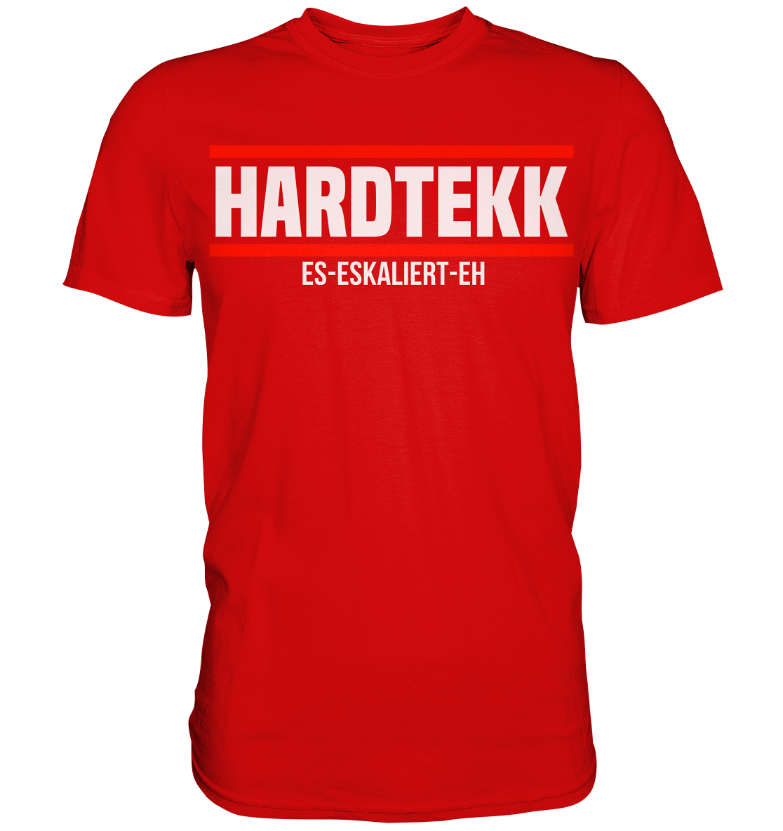 Hardtekk Outfit – Es eskaliert eh Festival Techno - Premium Shirt - Bild 5 von 10