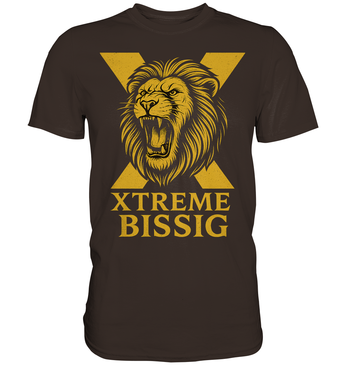 Bissig T-Shirt Unisex – XTREME BISSIG GOLD – Braun – XS