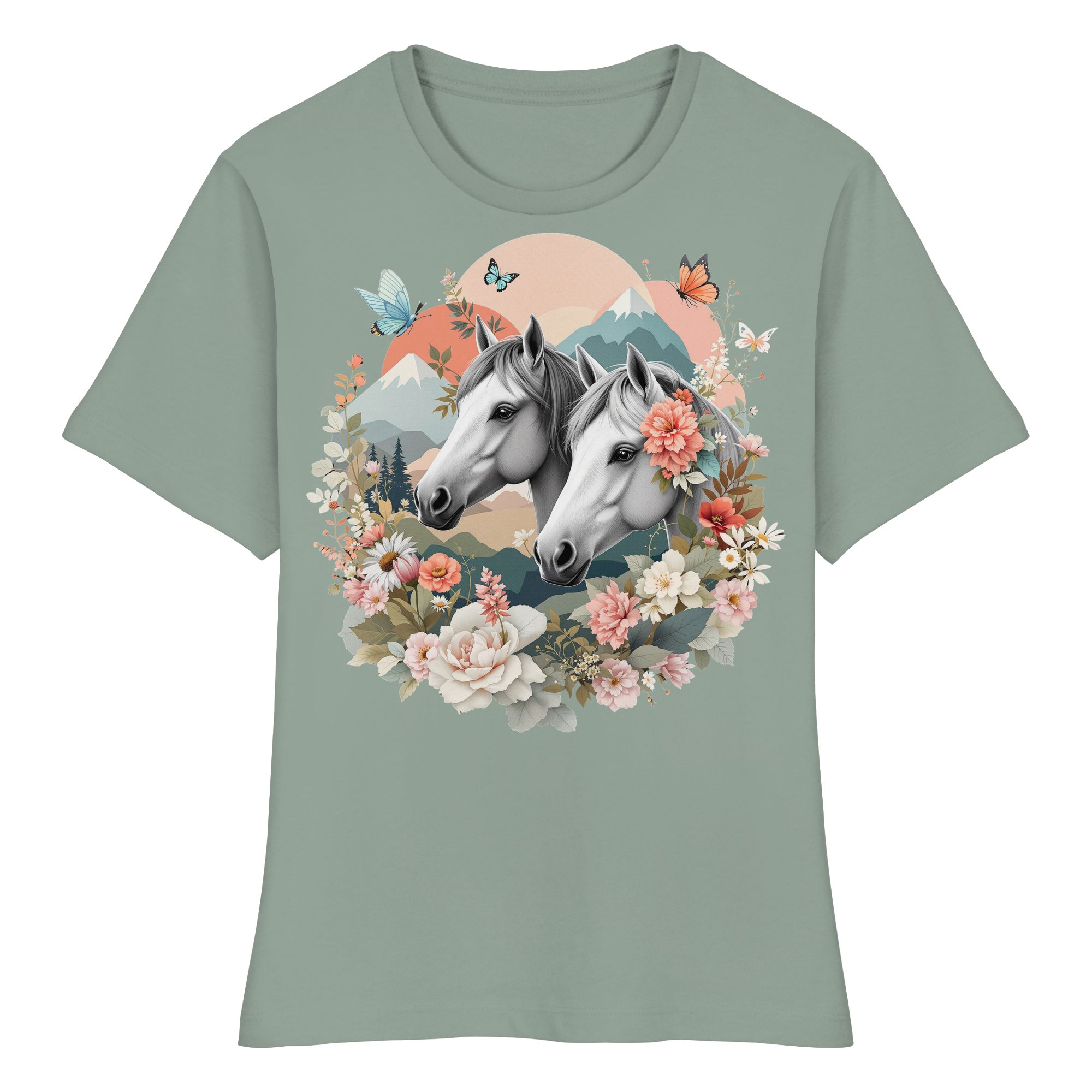 drømmende hest - Økologisk dameskjorte med tettsittende passform 2