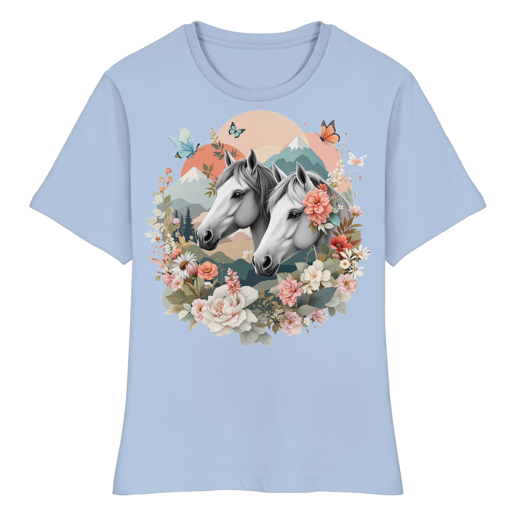 drømmende hest - Økologisk dameskjorte med tettsittende passform 3