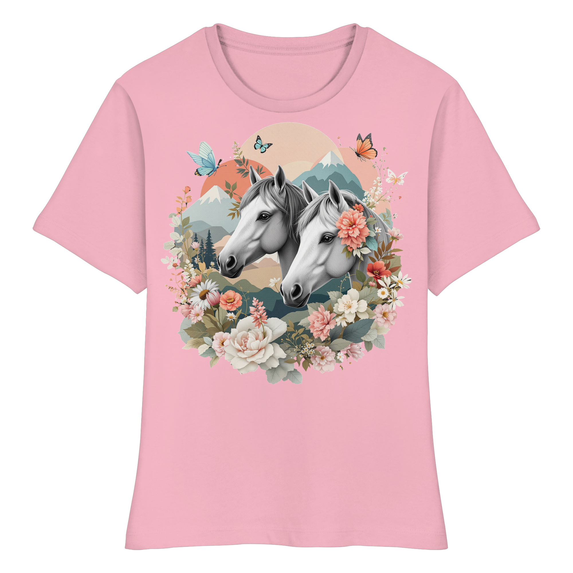 drømmende hest - Økologisk dameskjorte med tettsittende passform 5