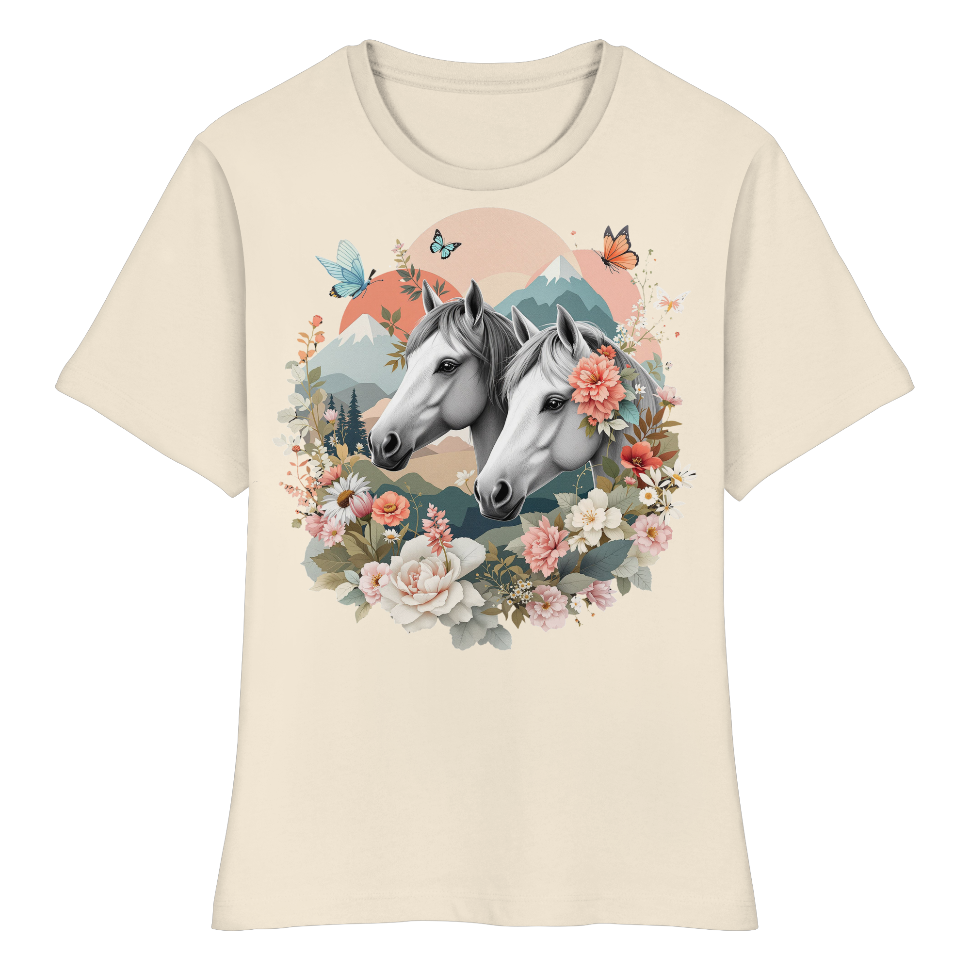 drømmende hest - Økologisk dameskjorte med tettsittende passform 4