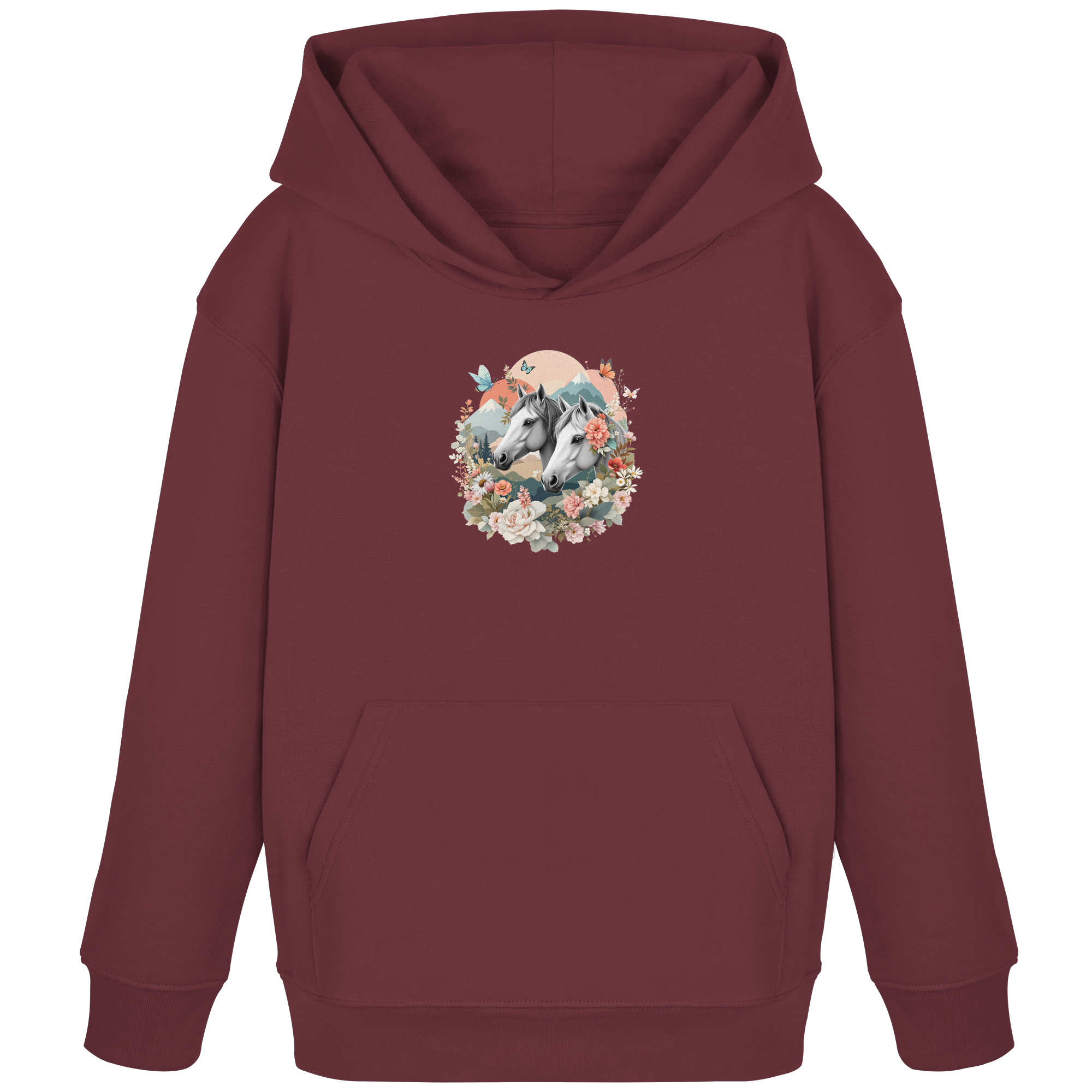 drømmende hest - Økologisk barne-hettegenser