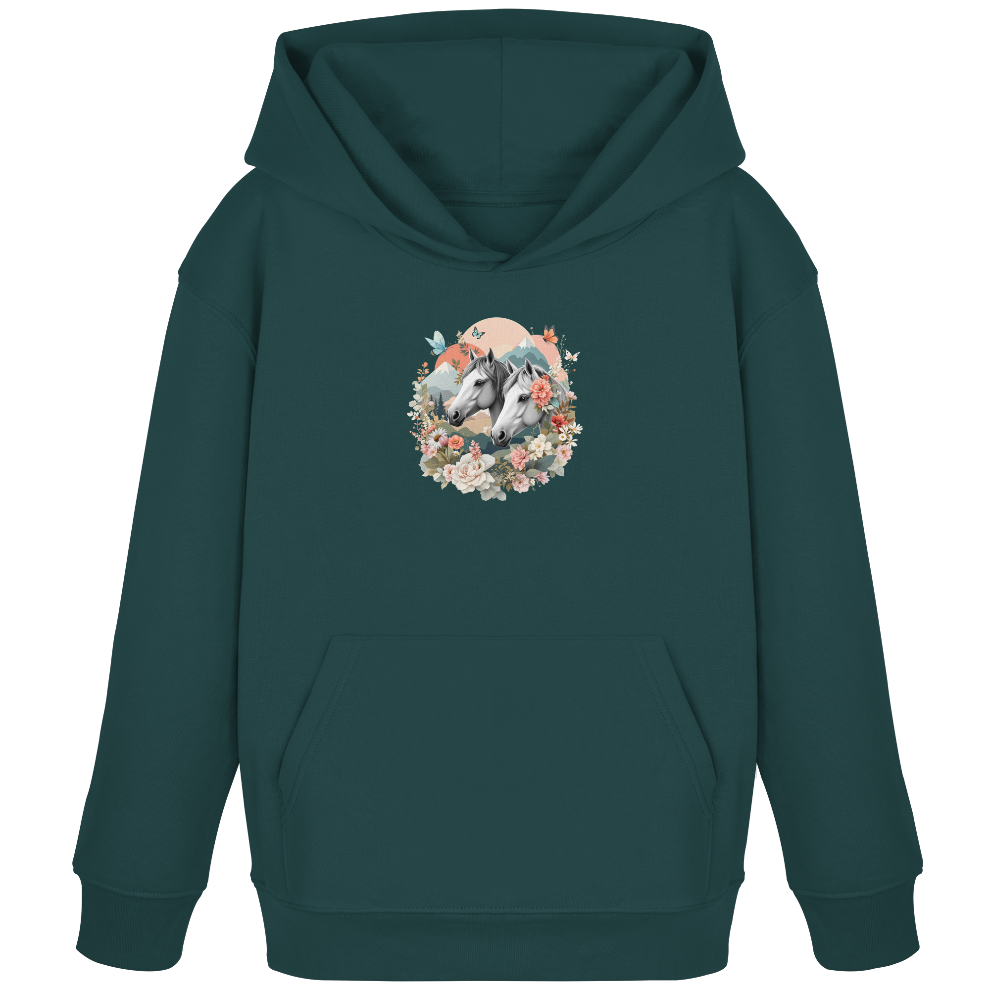 drømmende hest - Økologisk barne-hettegenser 8