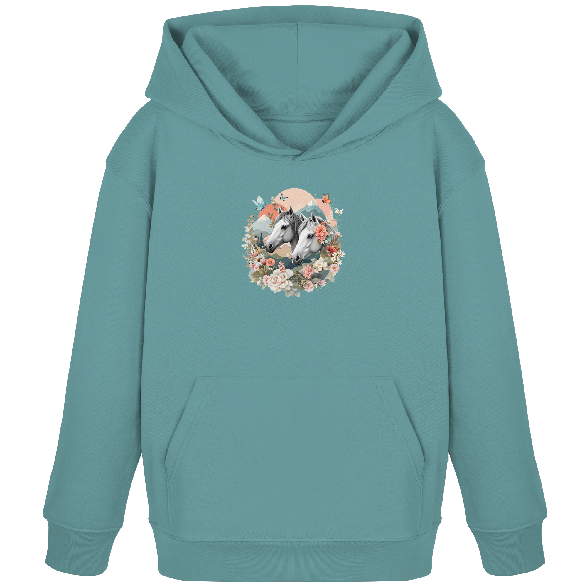 drømmende hest - Økologisk barne-hettegenser 2