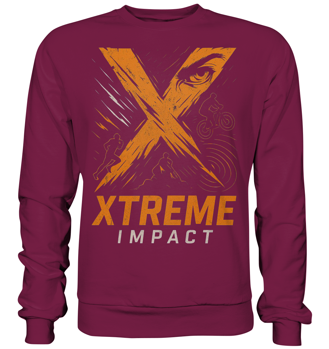 Sweatshirt Unisex – XTREME Impact – Bordeauxrot – XS