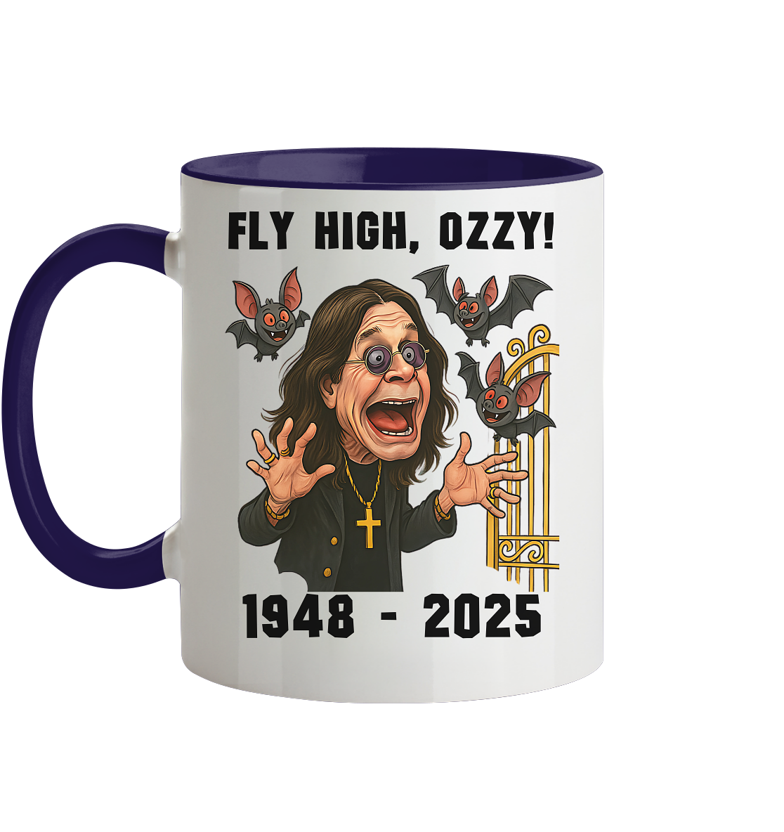Ozzy Osbourne - Tasse,No Shirt, Black Sabbath Kaffeebecher Fly High Ozzy - Picture 21 of 25