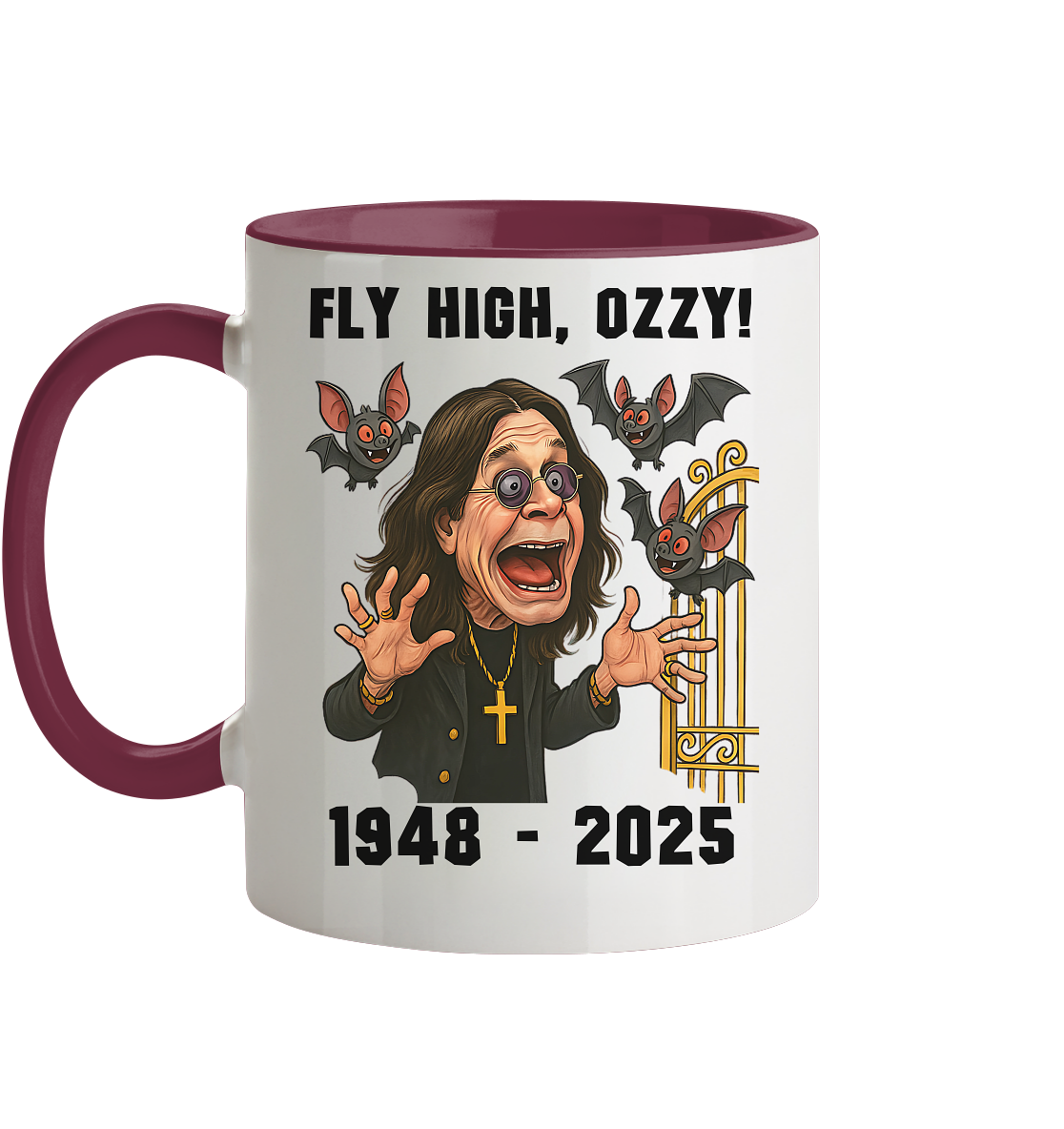 Ozzy Osbourne - Tasse,No Shirt, Black Sabbath Kaffeebecher Fly High Ozzy - Picture 7 of 25