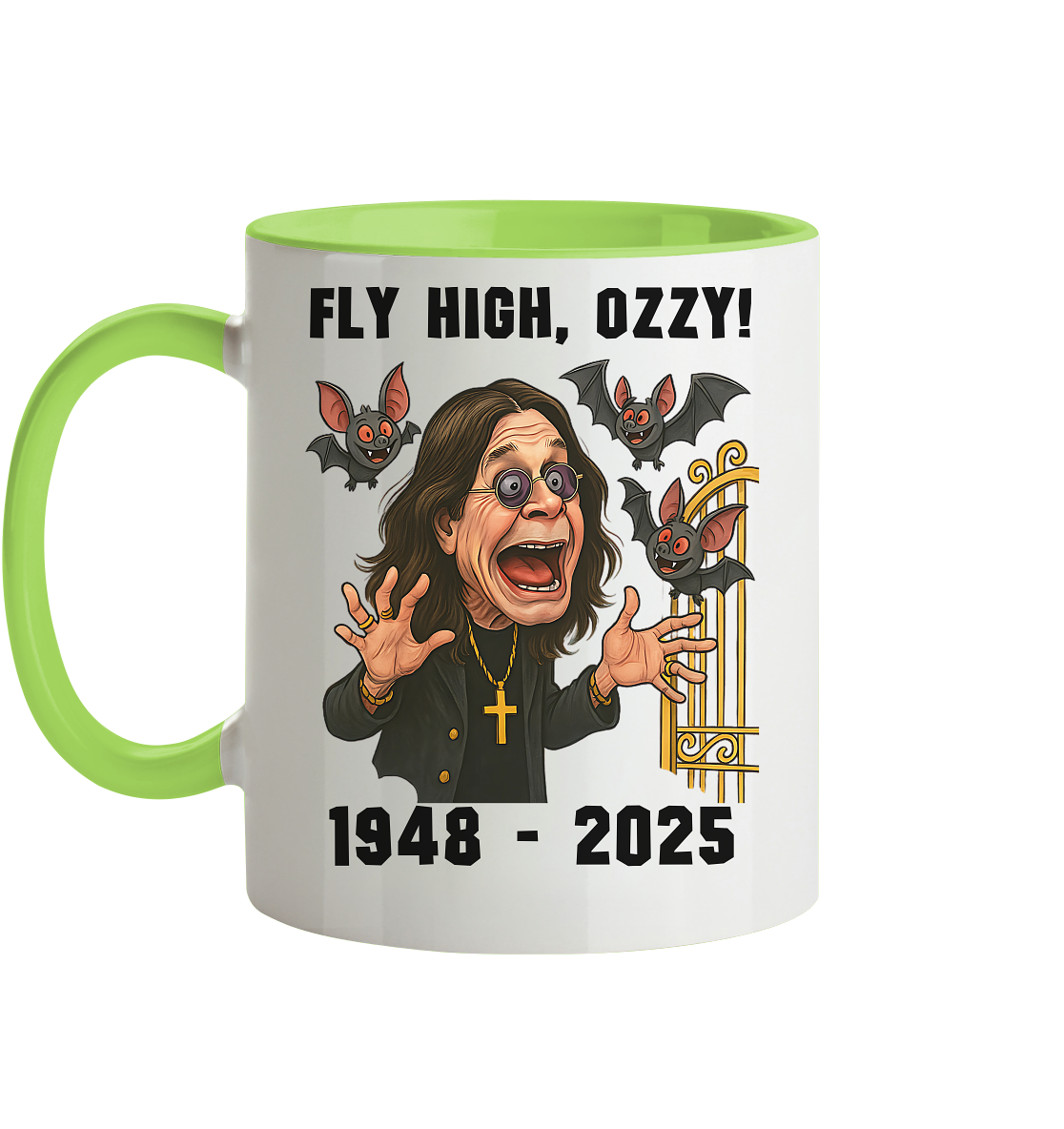 Ozzy Osbourne - Tasse,No Shirt, Black Sabbath Kaffeebecher Fly High Ozzy - Picture 19 of 25