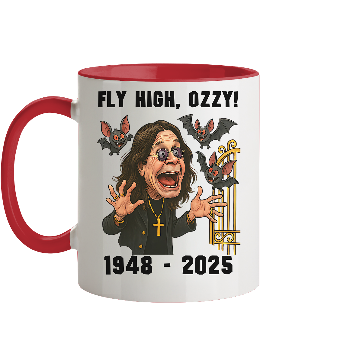 Ozzy Osbourne - Tasse,No Shirt, Black Sabbath Kaffeebecher Fly High Ozzy - Picture 25 of 25