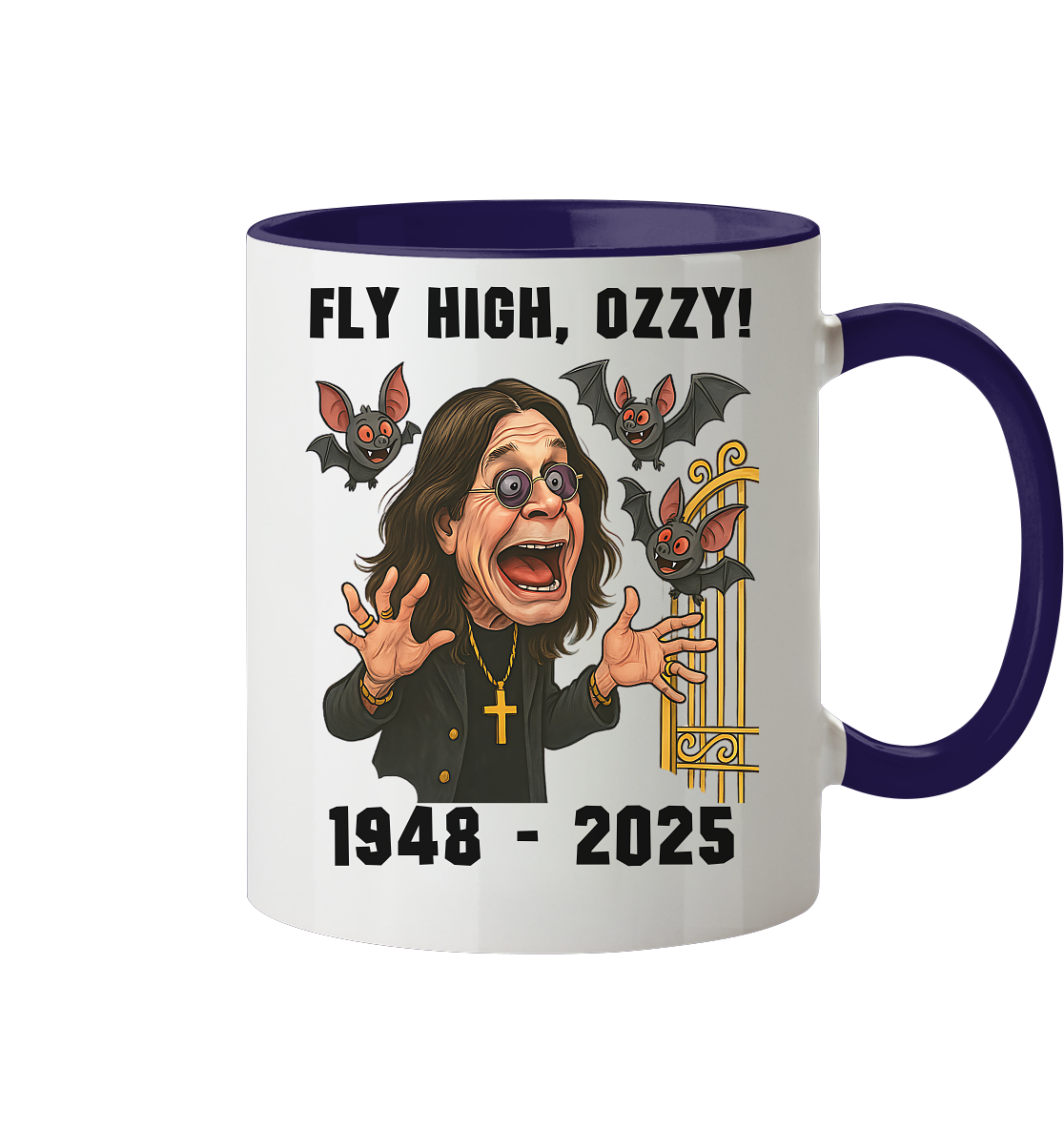 Ozzy Osbourne - Tasse,No Shirt, Black Sabbath Kaffeebecher Fly High Ozzy - Picture 20 of 25