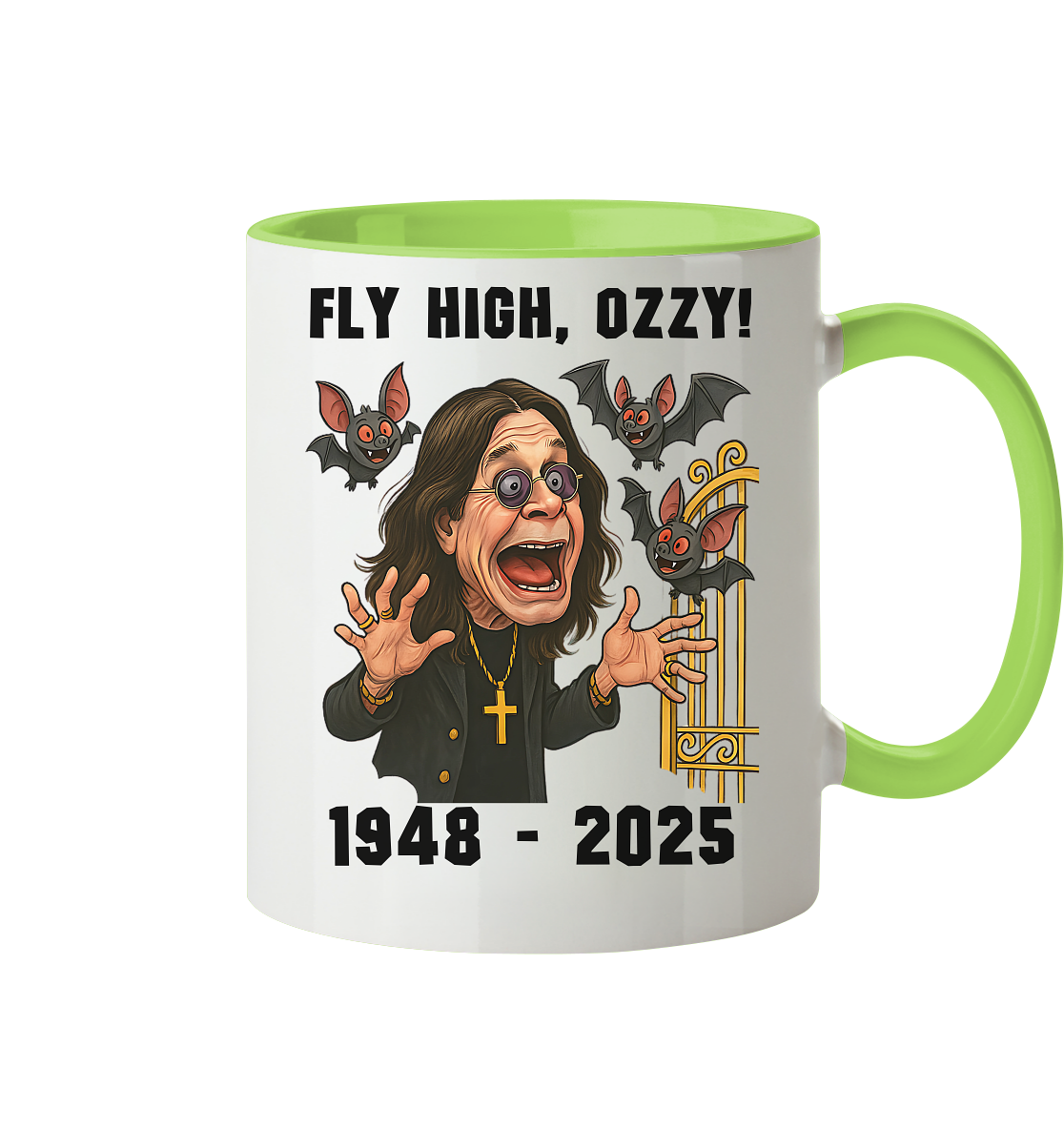 Ozzy Osbourne - Tasse,No Shirt, Black Sabbath Kaffeebecher Fly High Ozzy - Picture 18 of 25