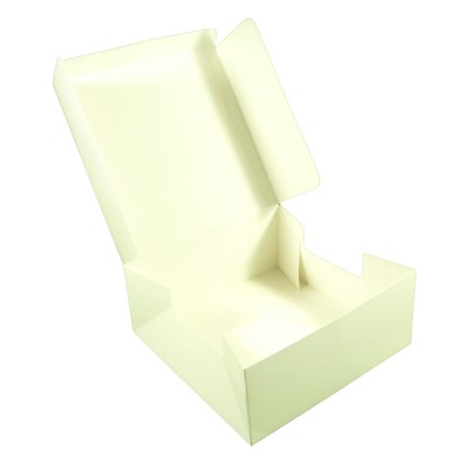 White 7x7x3" Cake Box 4pt Glued With Locking Tabs 2