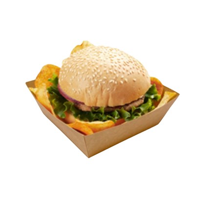 Simply Kraft Burger Chip Tray 600ml (110x110x50mm) Simply Kraft Burger Chip Tray 600ml (110x110x50mm)