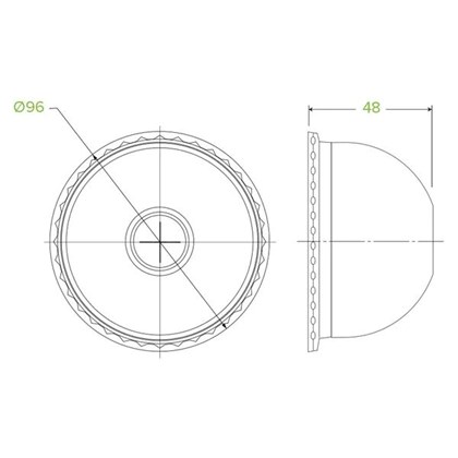 Clear PLA Dome Lids to Fit 300-700ml BioCups With X-Slot
