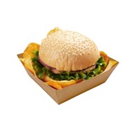 Simply Kraft Burger Chip Tray 600ml (110x110x50mm)